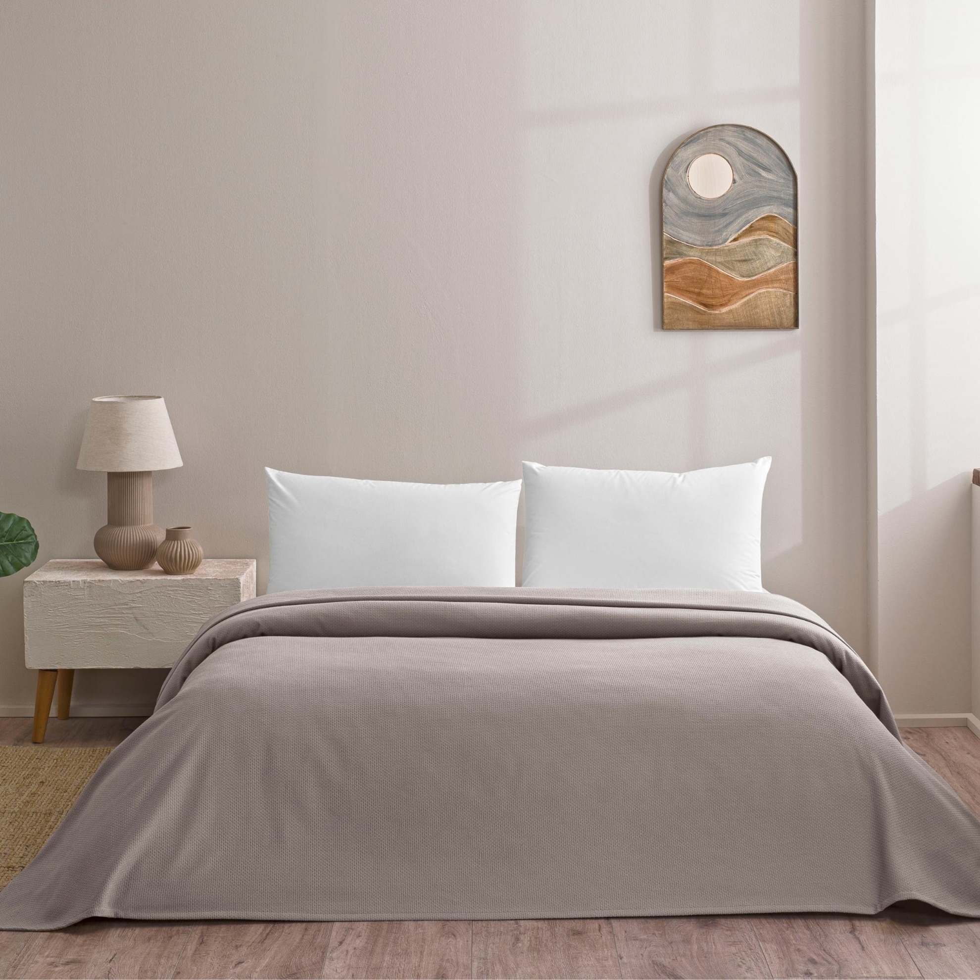 resm Linens Monty Pamuk Çift Kişilik Pike Vizon