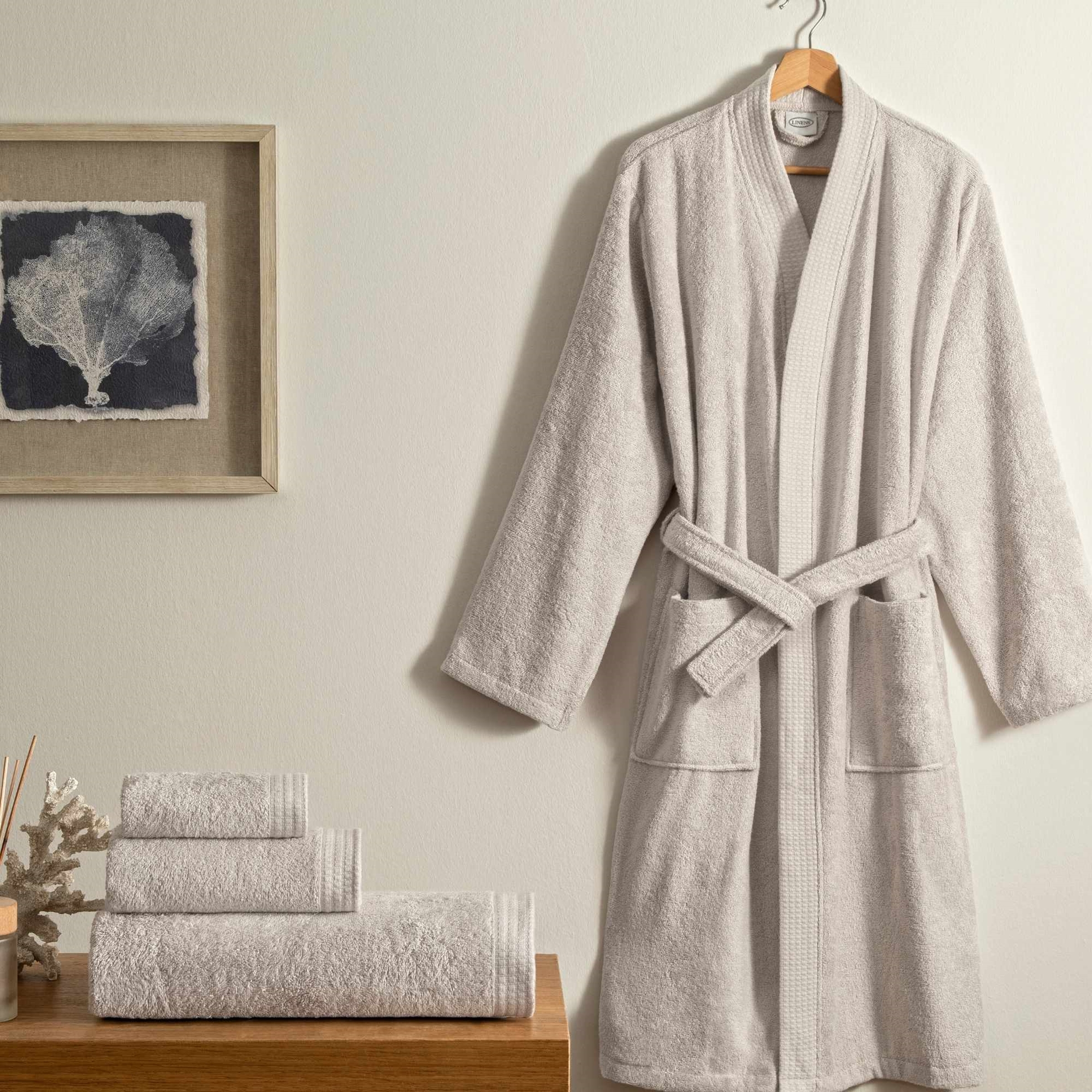 resm Linens Cozy Bambu S/M Bornoz Vizon