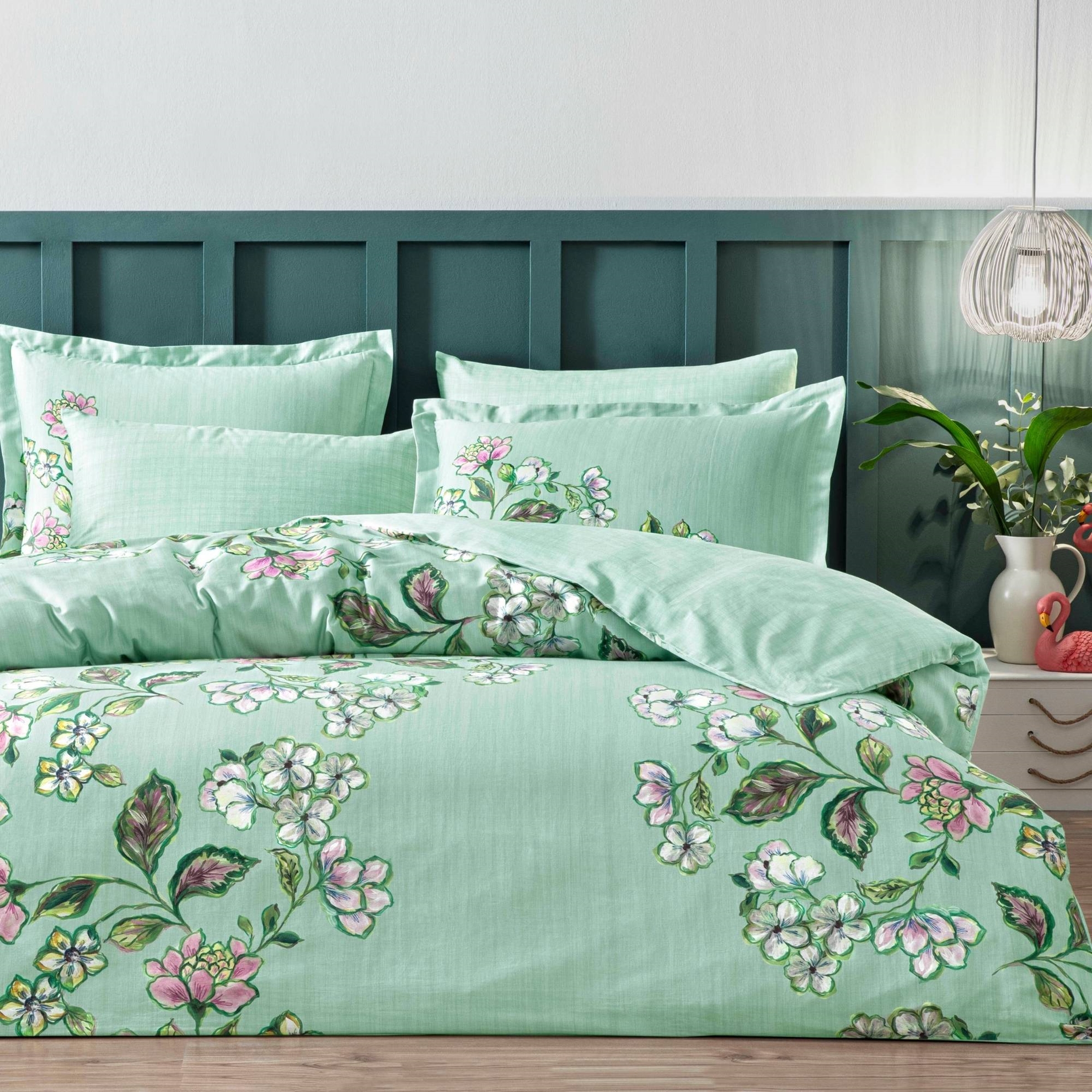 resm Linens Sc Branch Nevresim Takımı Çift Kişilik Yeşil