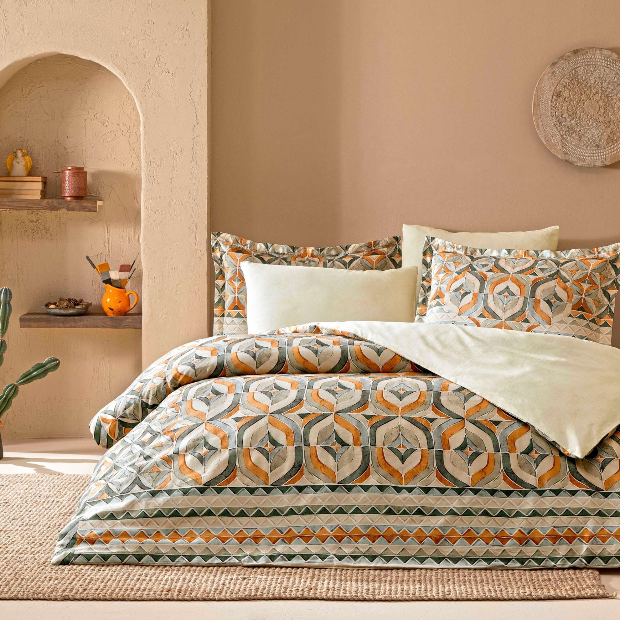 resm Linens Sc Fresnel Nevresim Takımı Tek Kişilik Turuncu