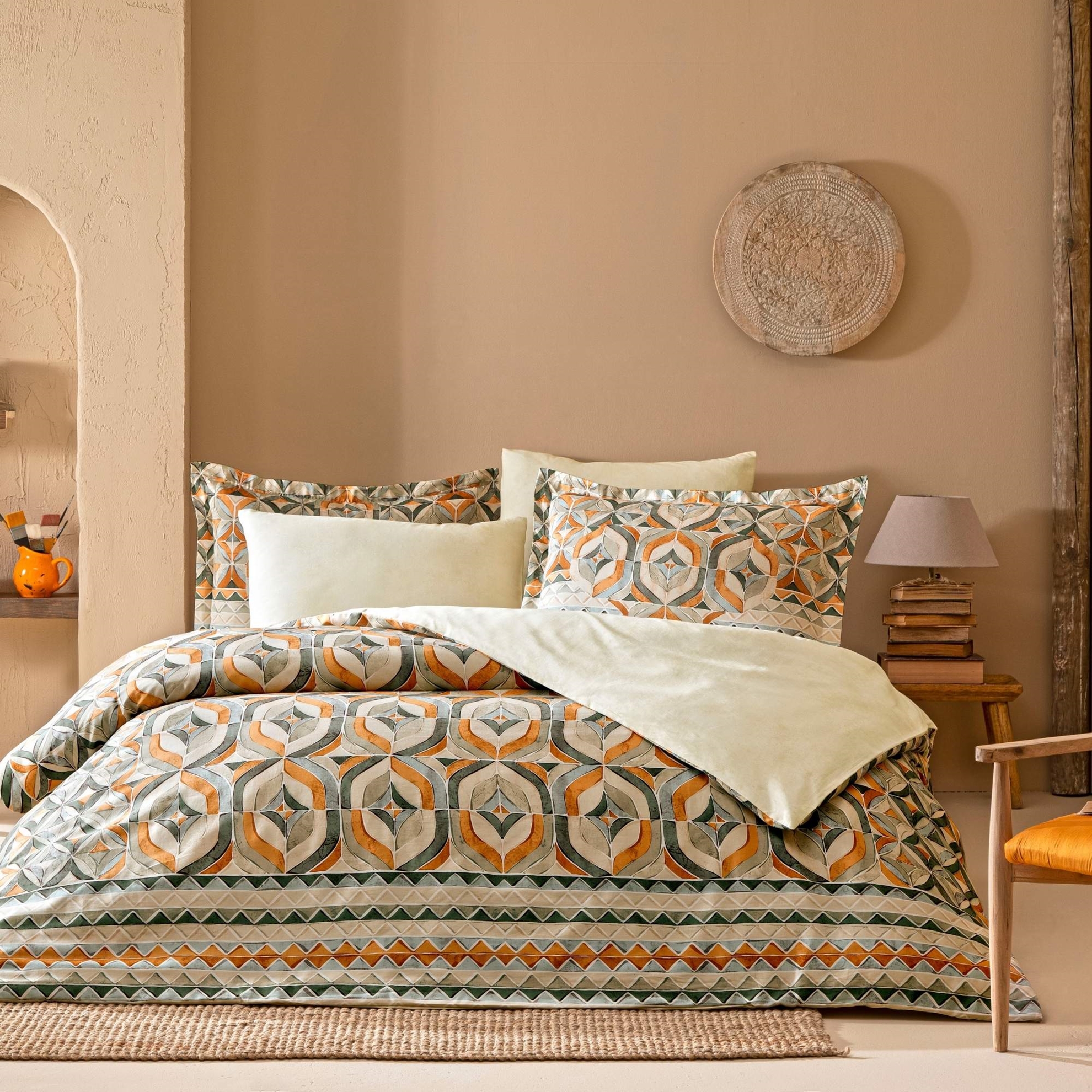 resm Linens Sc Fresnel Nevresim Takımı Tek Kişilik Turuncu