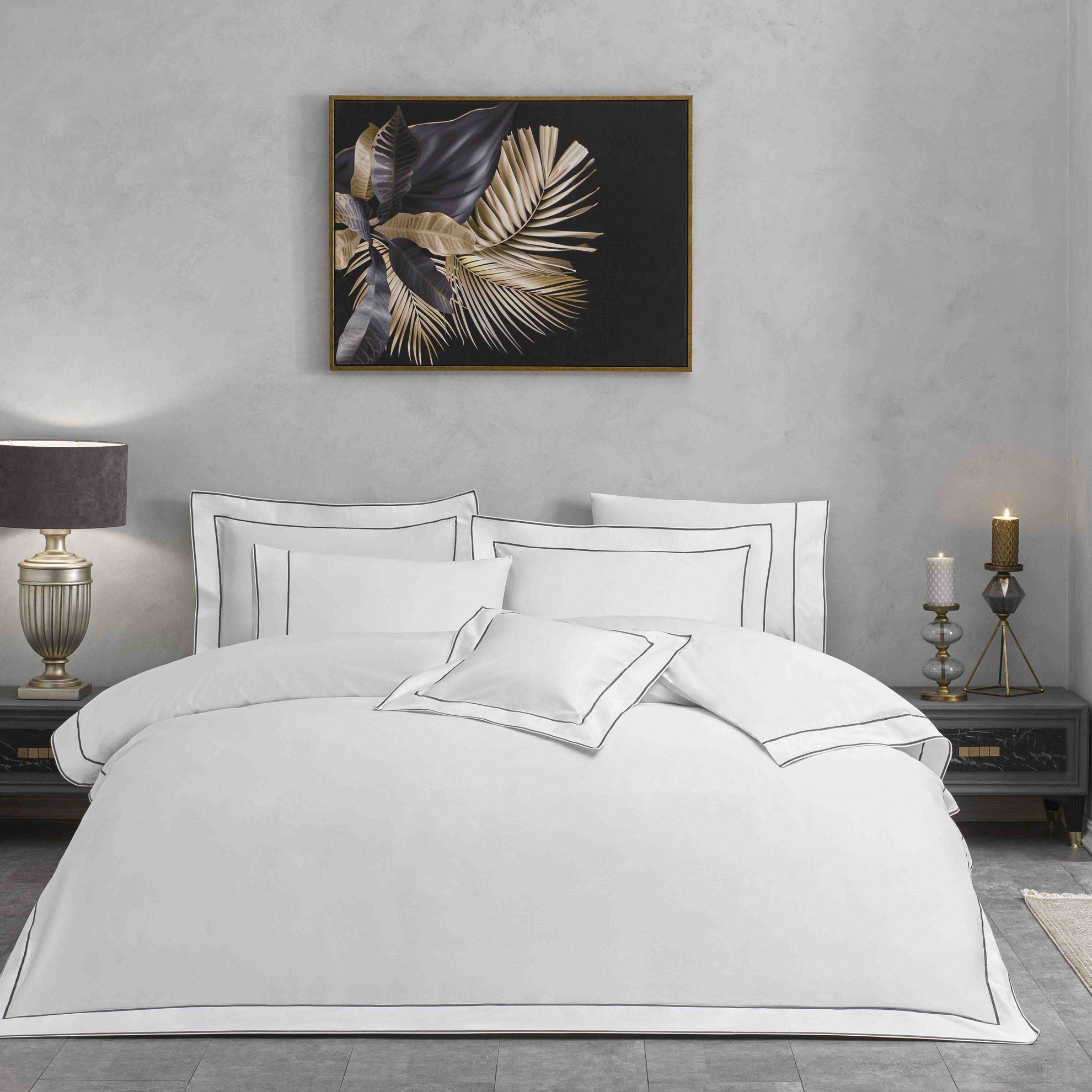 resm Valeron Duo Saten Çift Kişilik Nevresim Takımı Antrasit