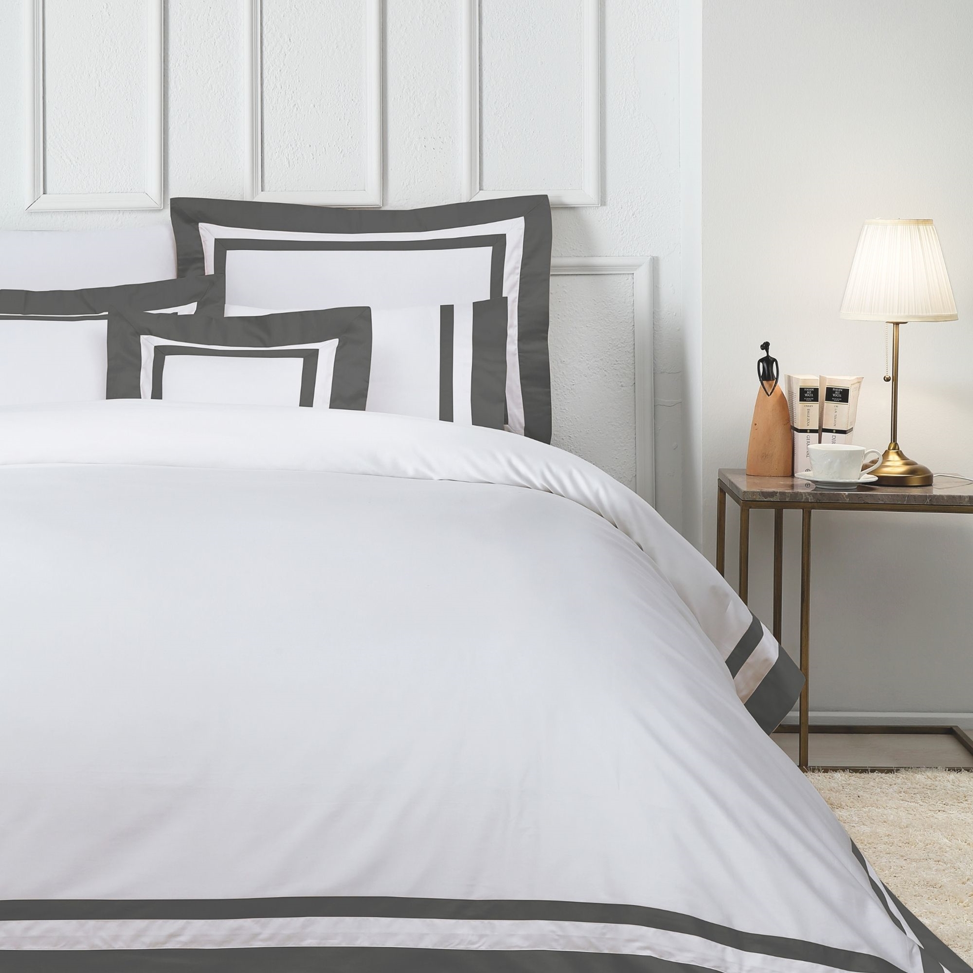 resm Valeron Nouveau Saten Çift Kişilik Nevresim Takımı Antrasit