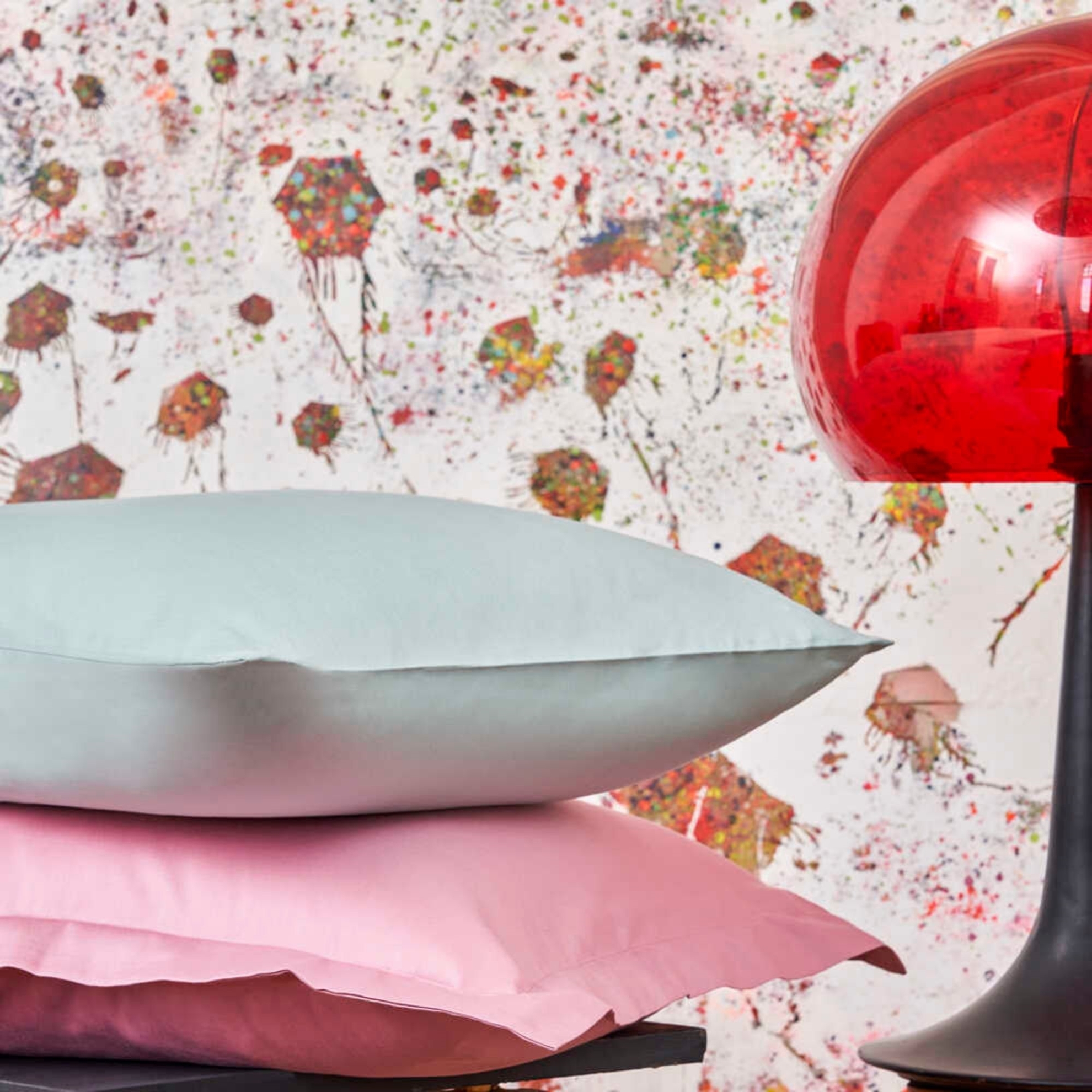 resm Linens Mix&Match Pamuk Saten 2'li Volanlı Yastık Kılıfı Seti Gül Kurusu