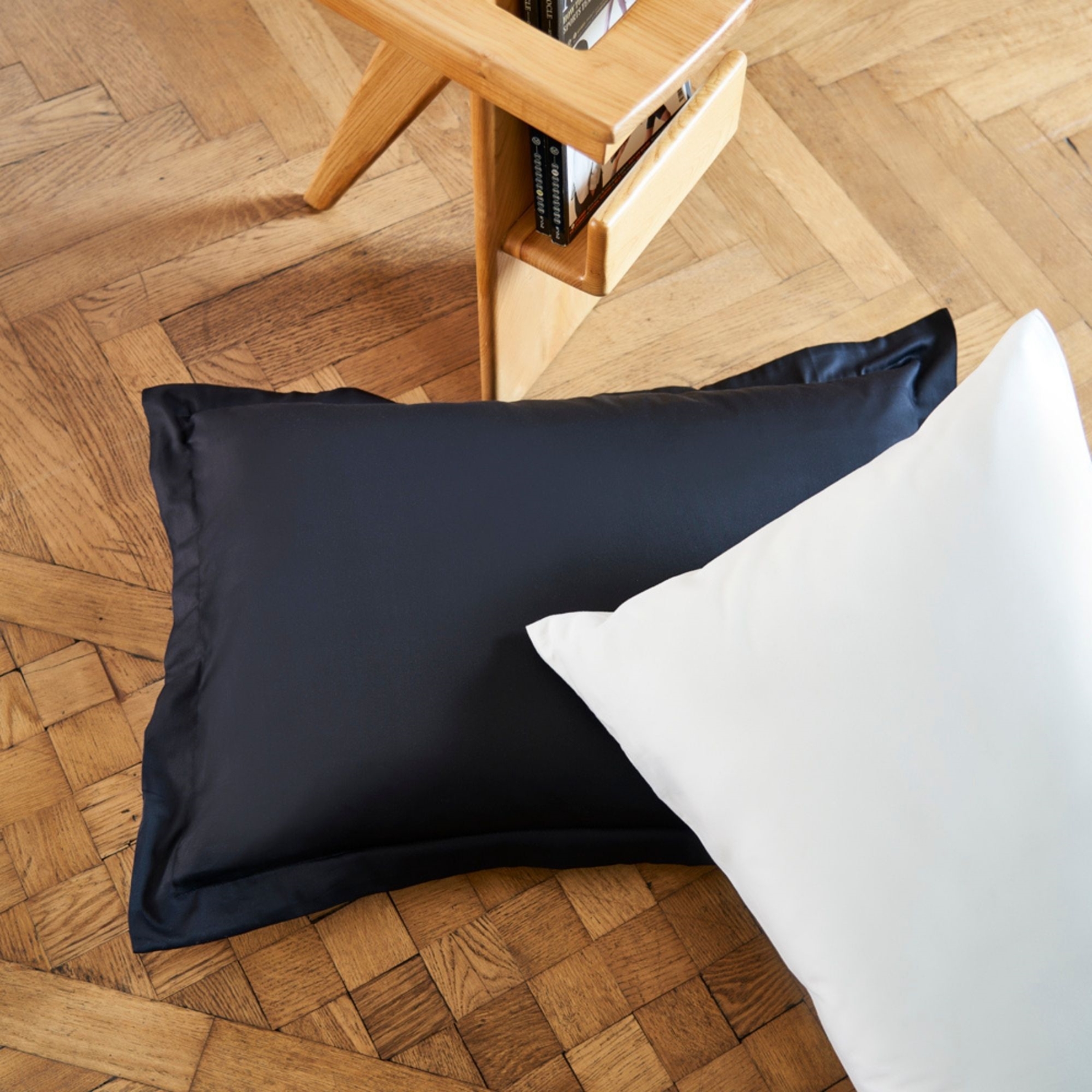 resm Linens Mix&Match Pamuk Saten 2'li Standart Yastık Kılıfı Seti Siyah