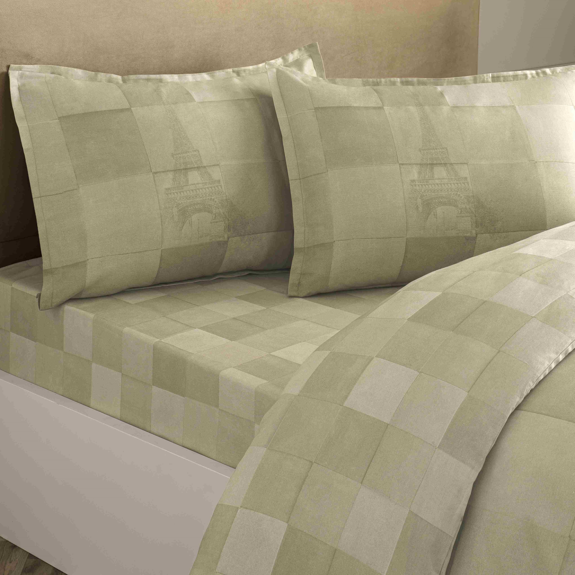 resm Linens Allday Pierre Pamuk Saten Çift Kişilik Nevresim Takımı Taş