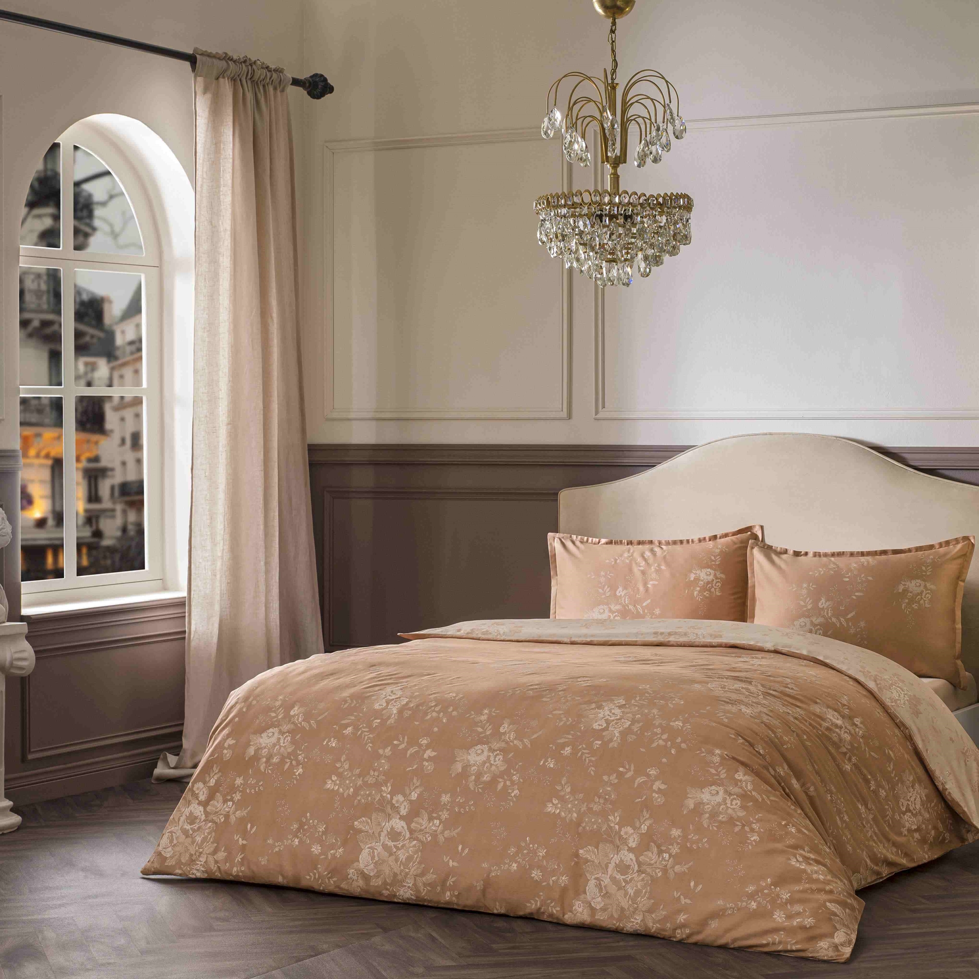 resm Linens Allday Preau Pamuk Saten King Nevresim Takımı Somon