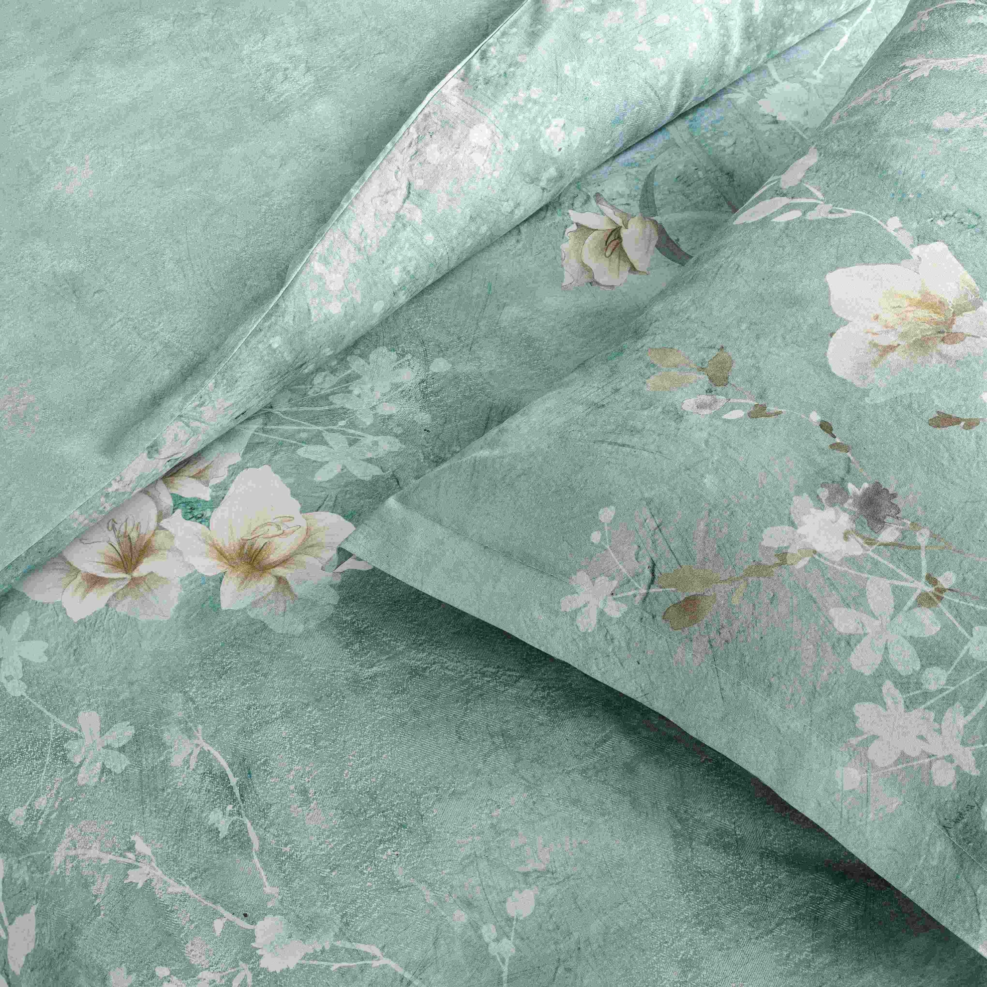 resm Linens Seine Pamuk Saten King Nevresim Takımı Turkuaz