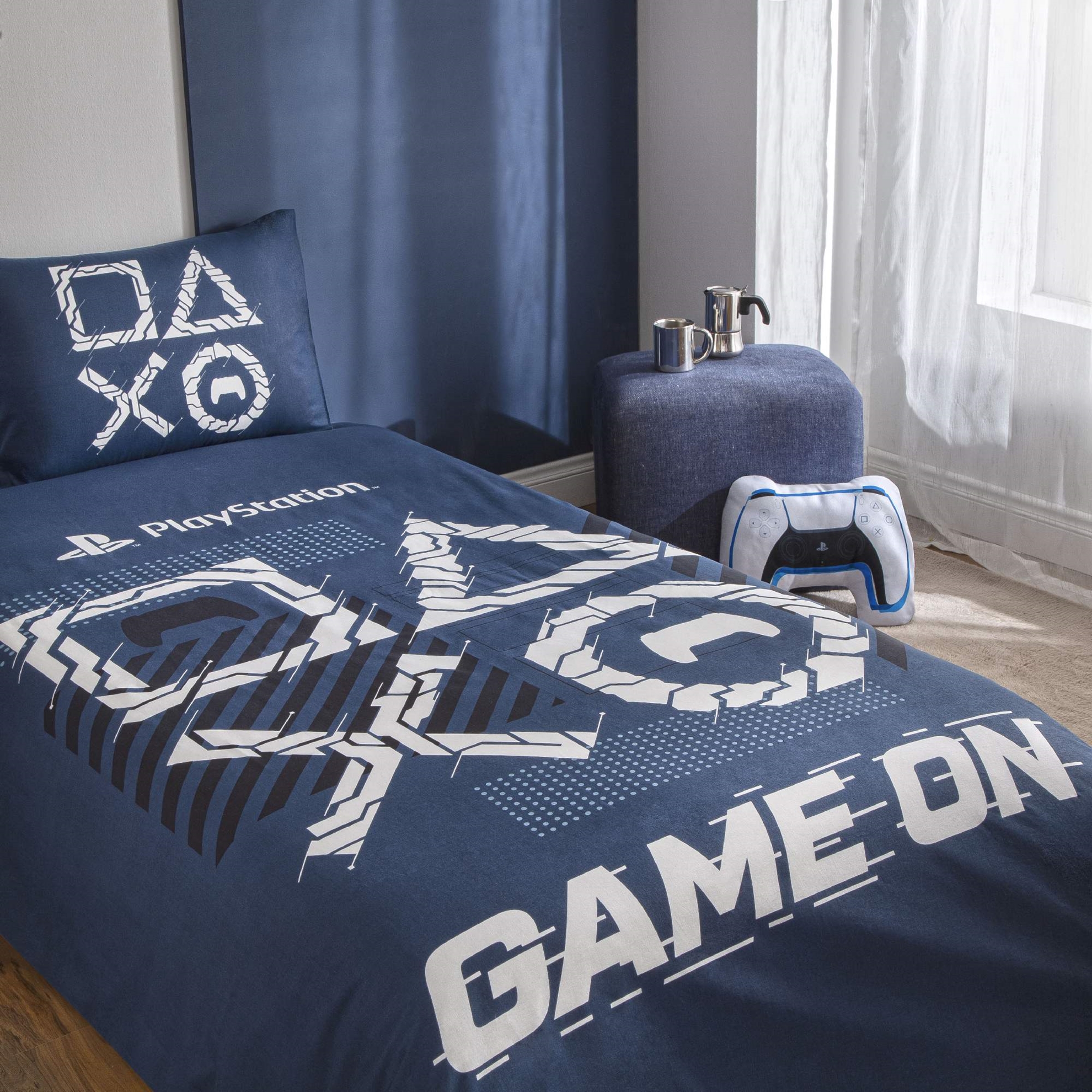 resm Taç Lisanslı Playstation Game on Tek Kişilik Pamuk Nevresim Takımı 120