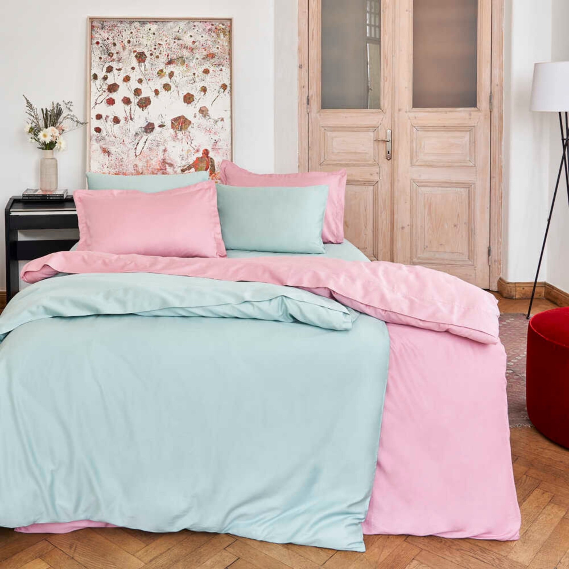 resm Linens Mix&Match Pamuk Tek Kişilik Saten Çarşaf Yeşil