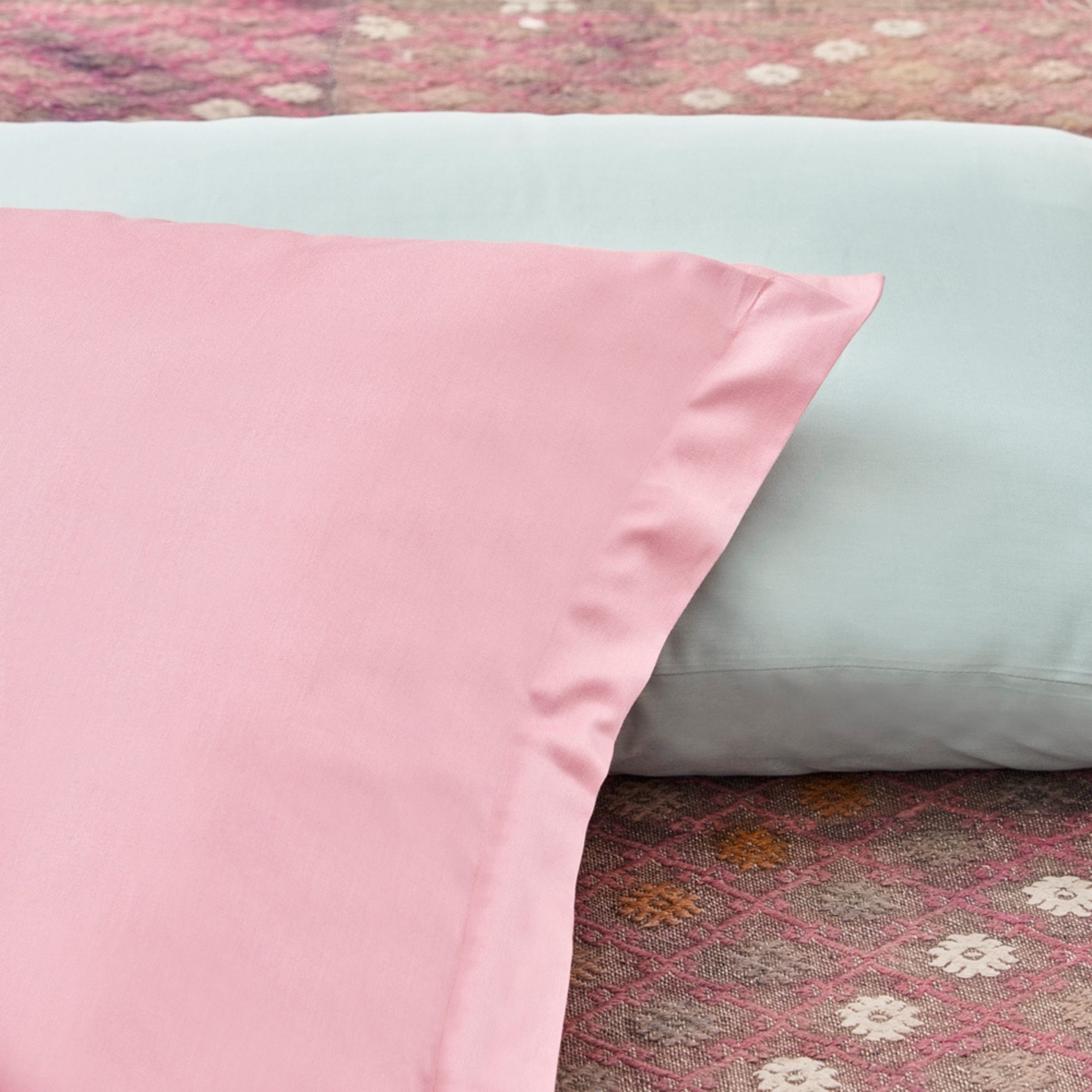 resm Linens Mix&Match Pamuk Saten 2'li Standart Yastık Kılıfı Seti Gül Kurusu