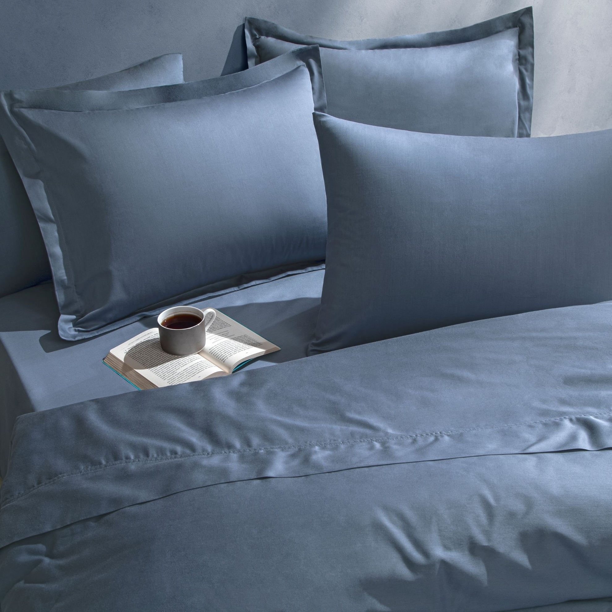 resm Linens Mix&Match Pamuk Saten Çift Kişilik Nevresim Kılıfı İndigo