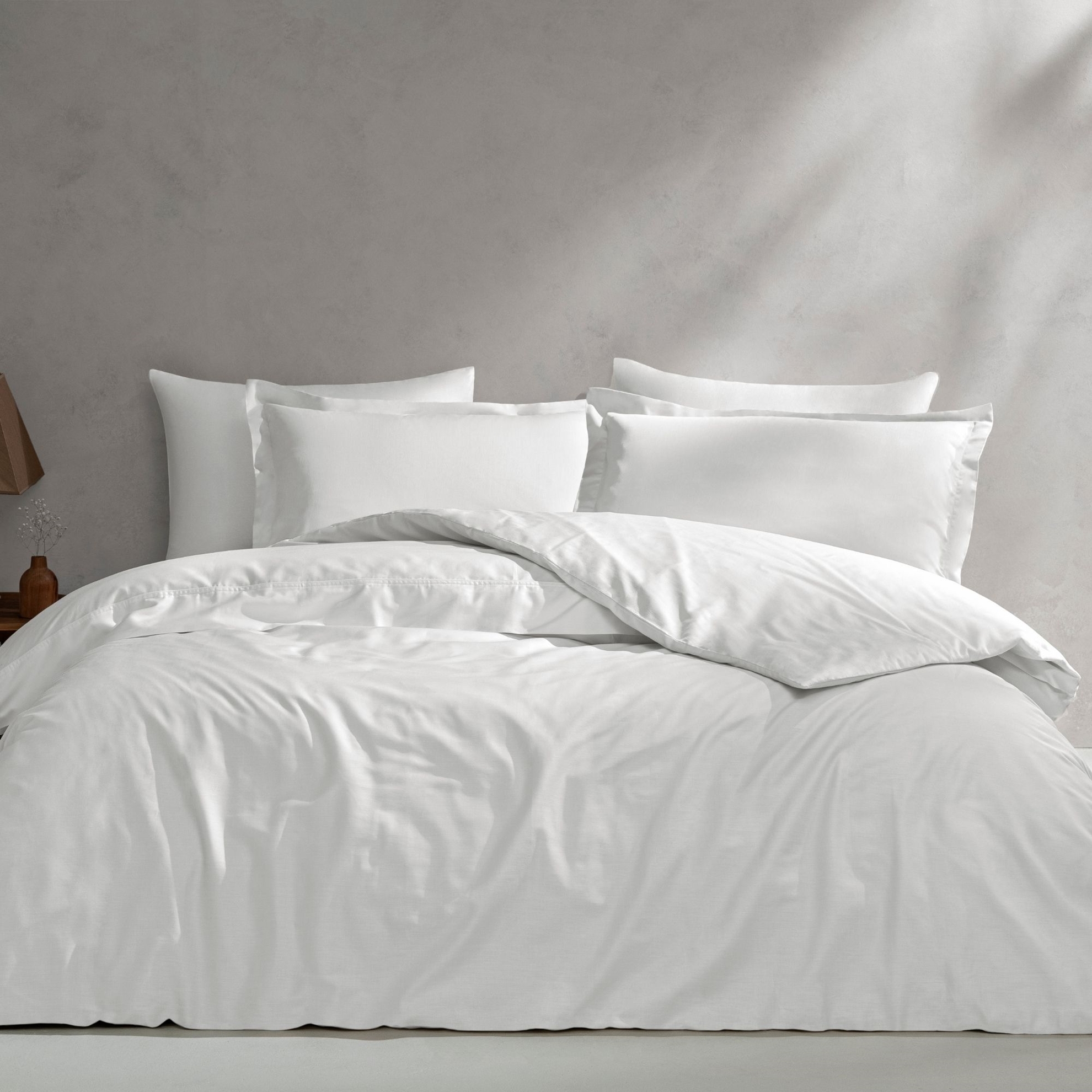 resm Linens Mix&Match Pamuk Saten Çift Kişilik Nevresim Kılıfı Ekru