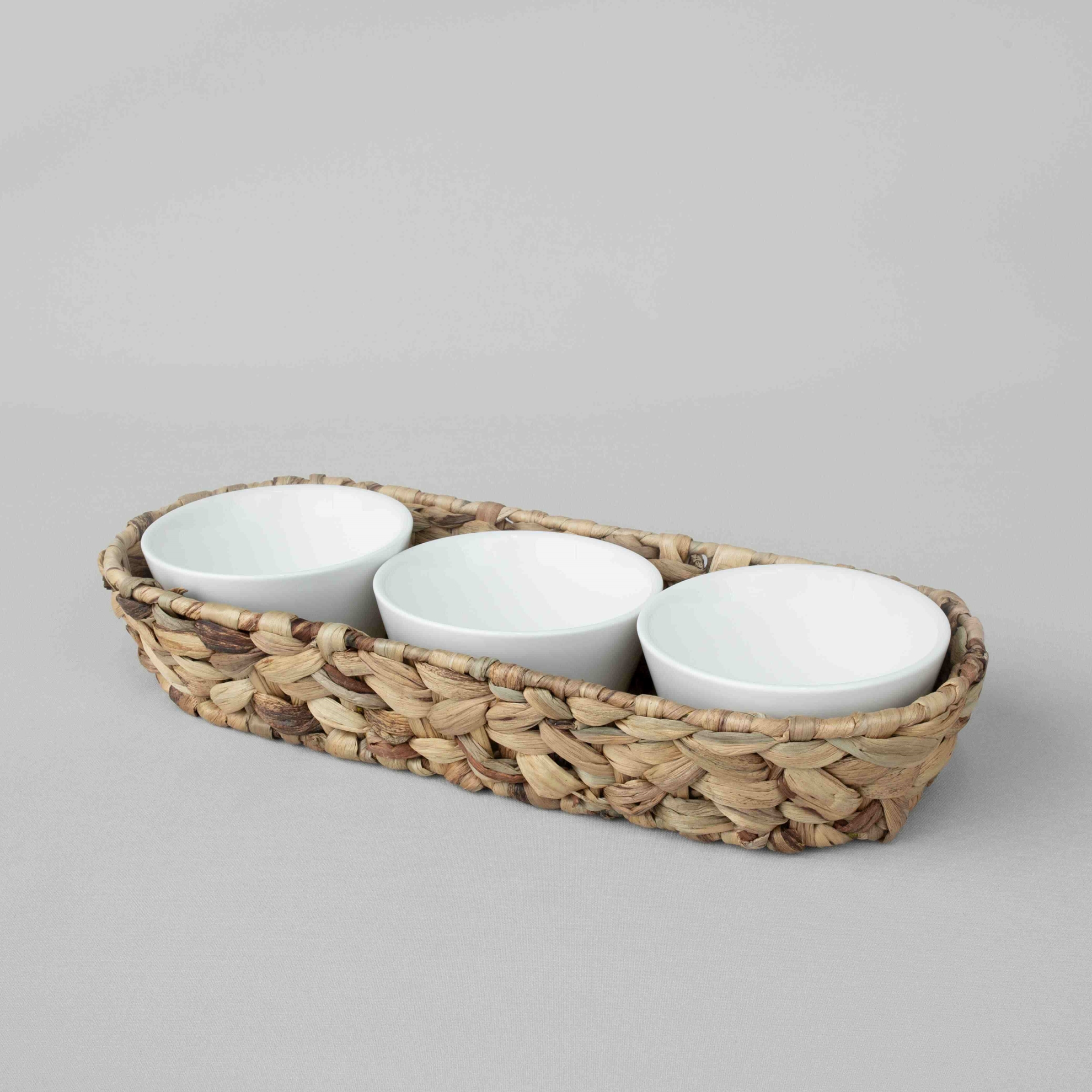 resm Linens Straw Porselen 3'lü 39x13,5x7 cm Sunum Kasesi