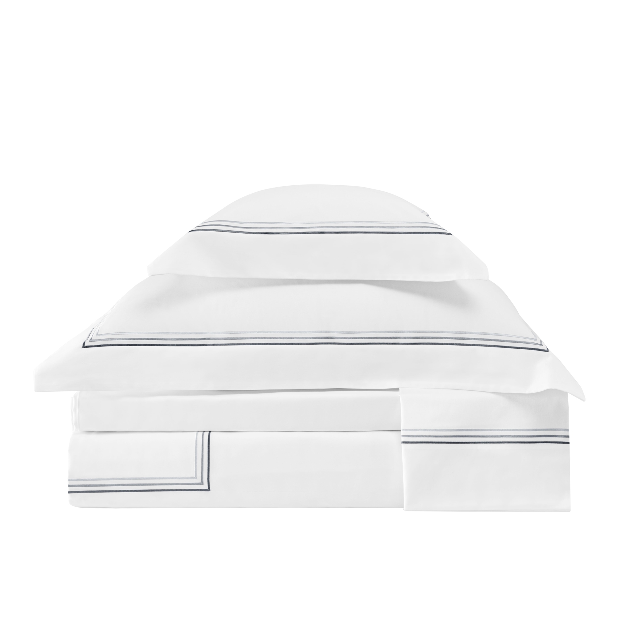 resm Valeron Trio Saten Çift Kişilik Nevresim Takımı Antrasit