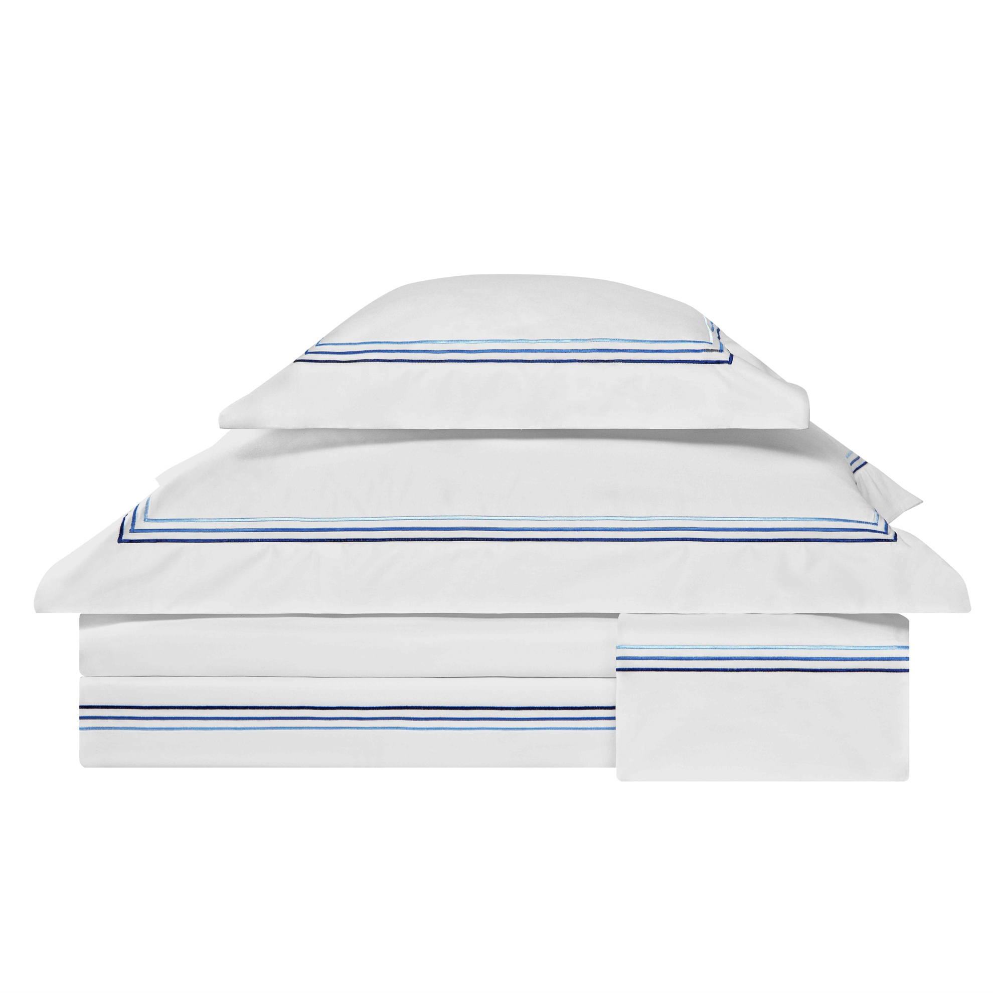 resm Valeron Trio Saten Çift Kişilik Nevresim Takımı Lacivert