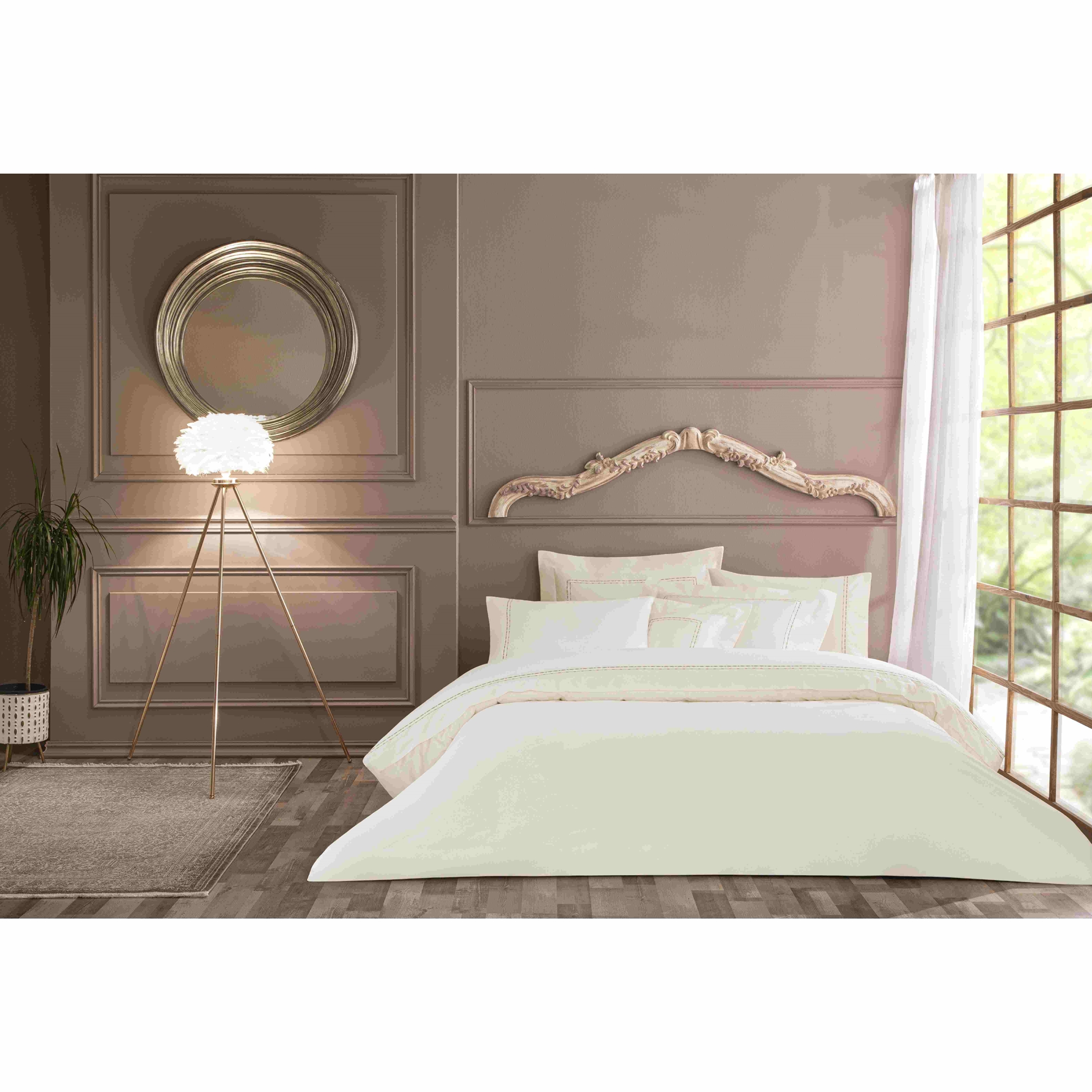 resm Valeron Amelia Saten King Nevresim Takımı Haki