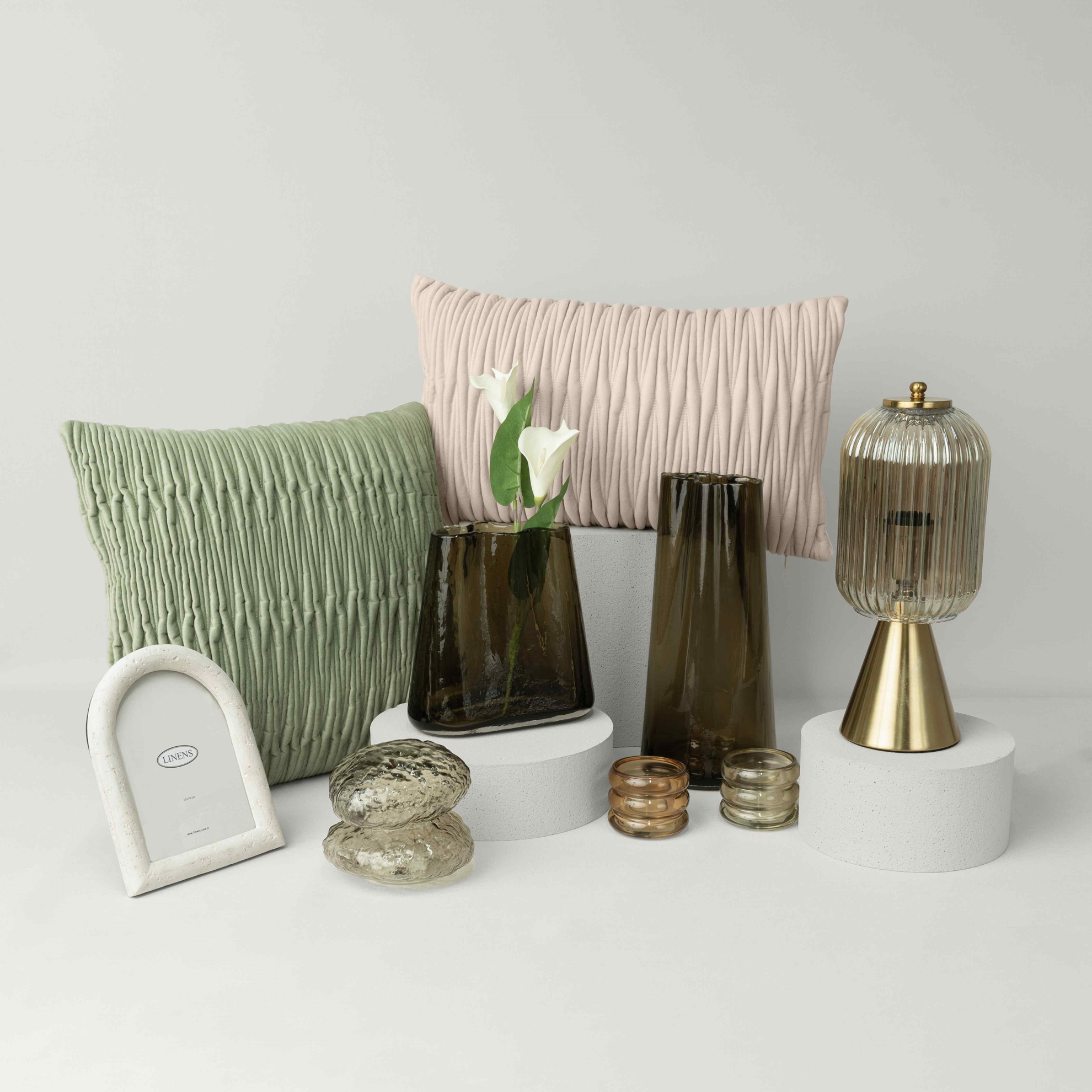 resm Linens Latte 13,5x12x11 cm Led Dekor Kahve