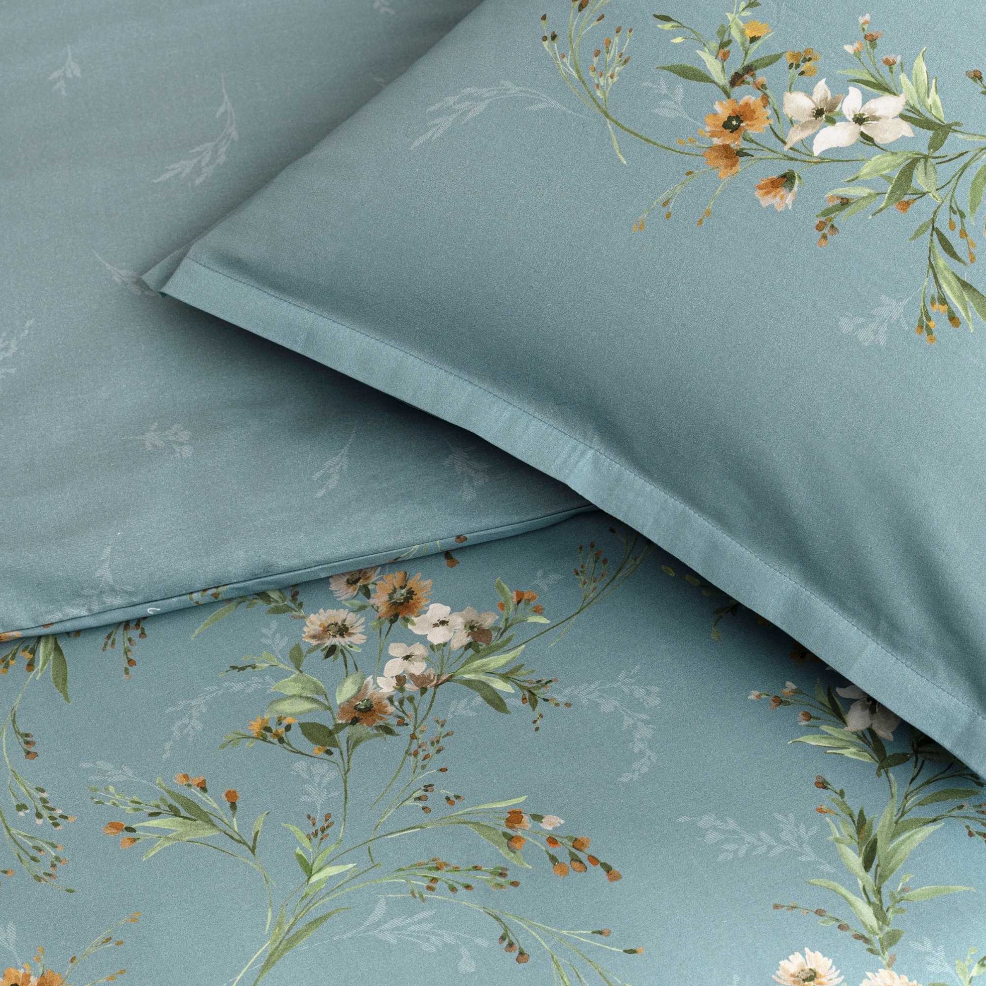 resm Linens Allday Luce Pamuk Saten Tek Kişilik Nevresim Takımı Mavi