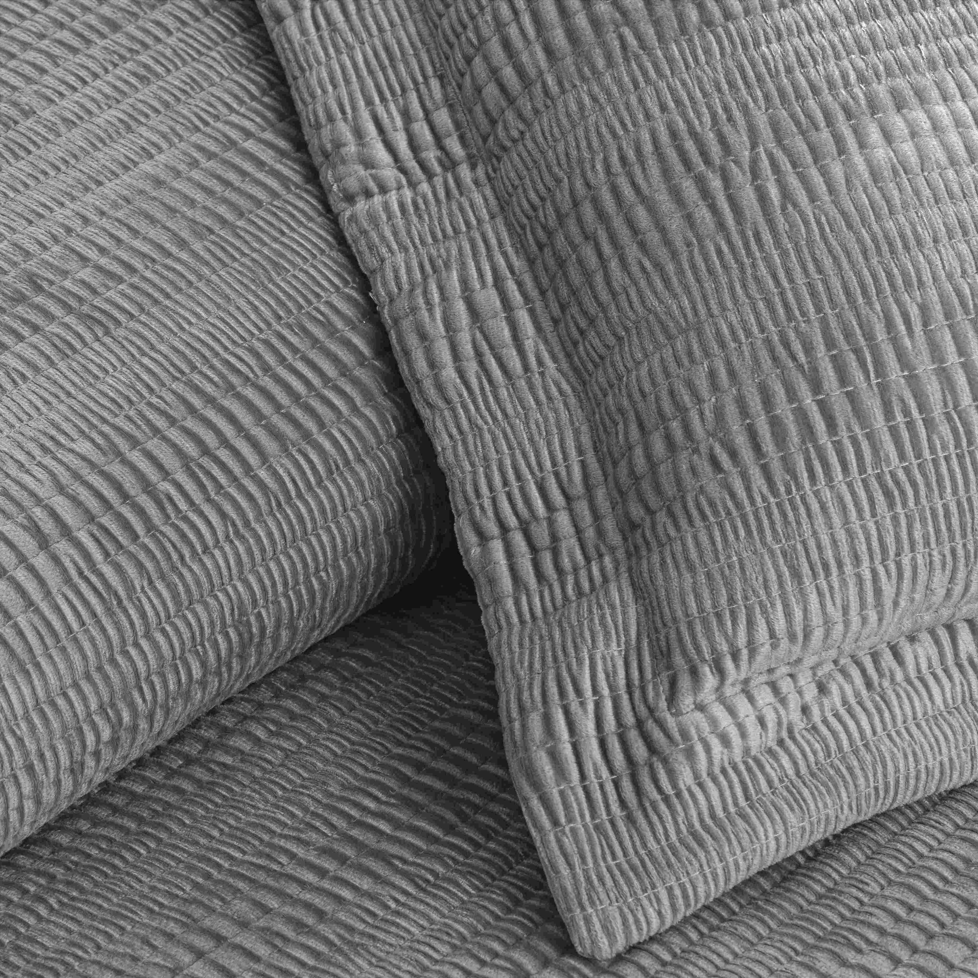 resm Linens Velona Çift Kişilik Yatak Örtüsü Seti Gri