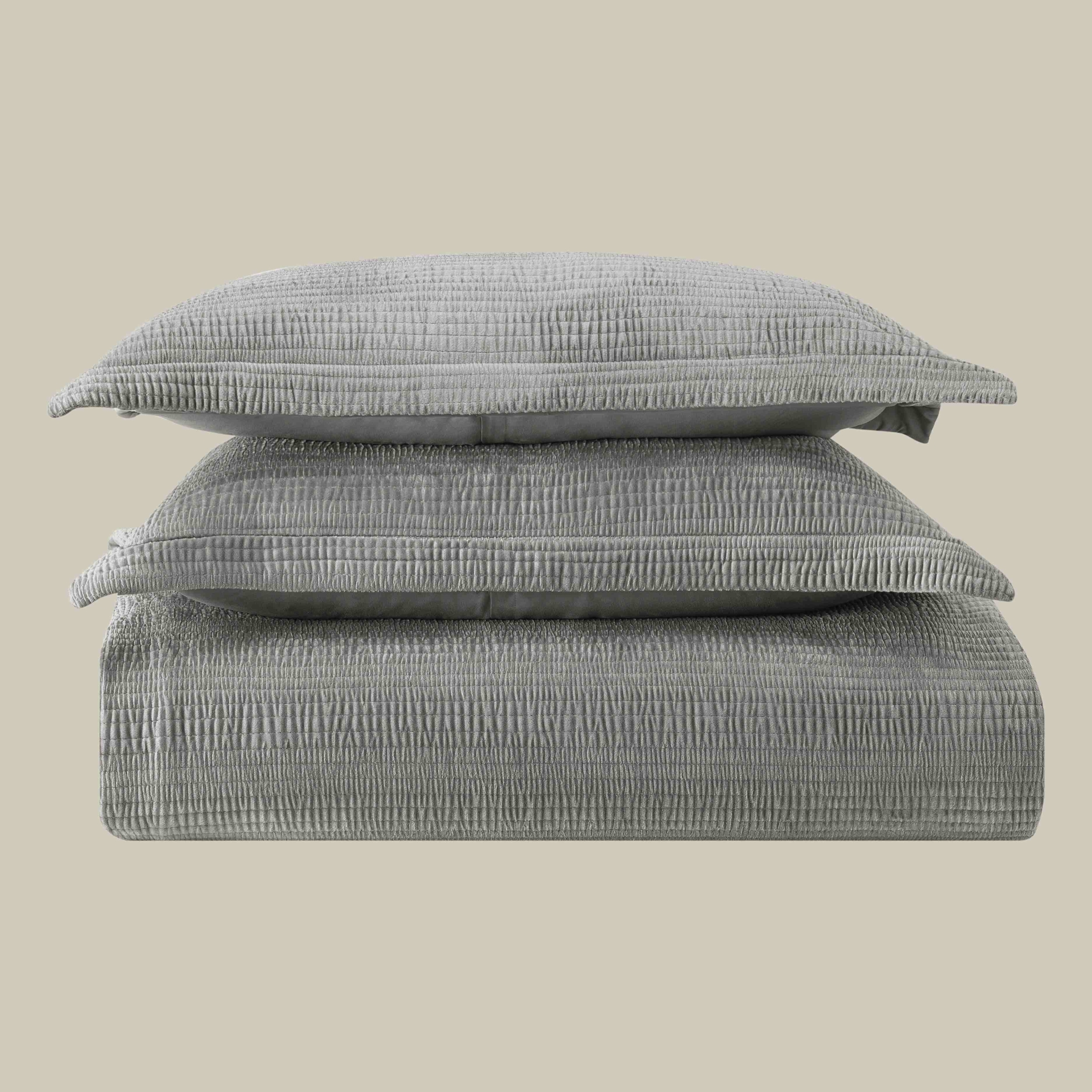 resm Linens Velona Çift Kişilik Yatak Örtüsü Seti Gri