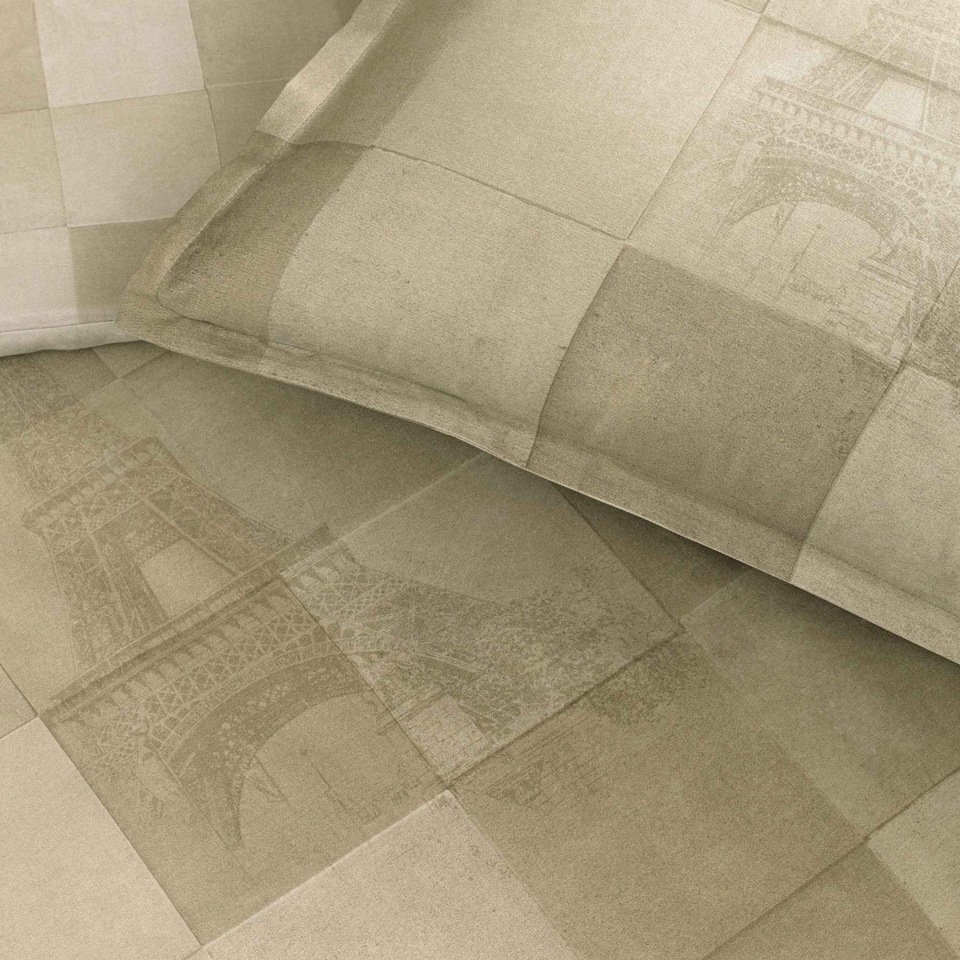 resm Linens Allday Pierre Pamuk Saten Çift Kişilik Nevresim Takımı Taş