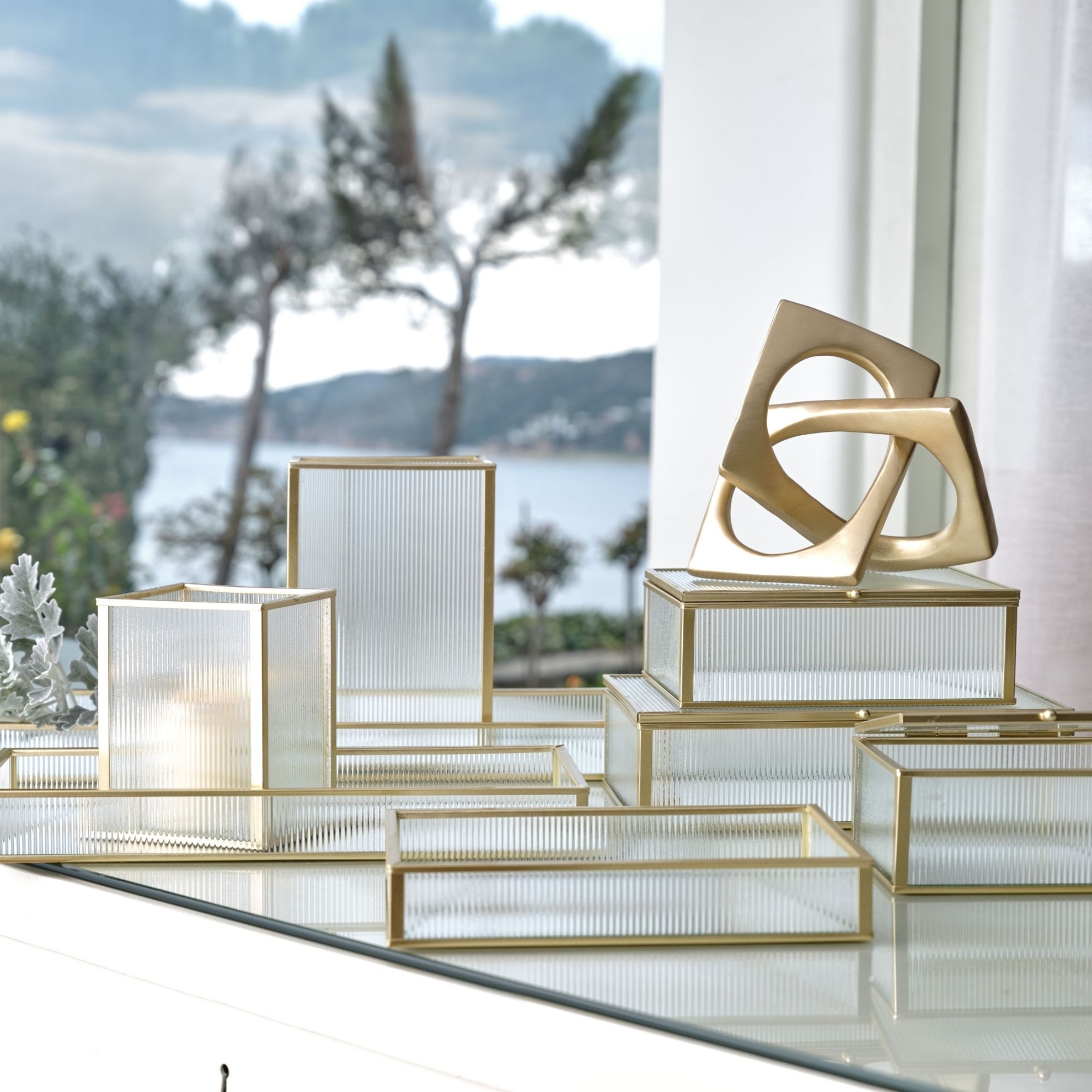 resm Linens Laveta 9x9x12 cm Düzenleyici Gold