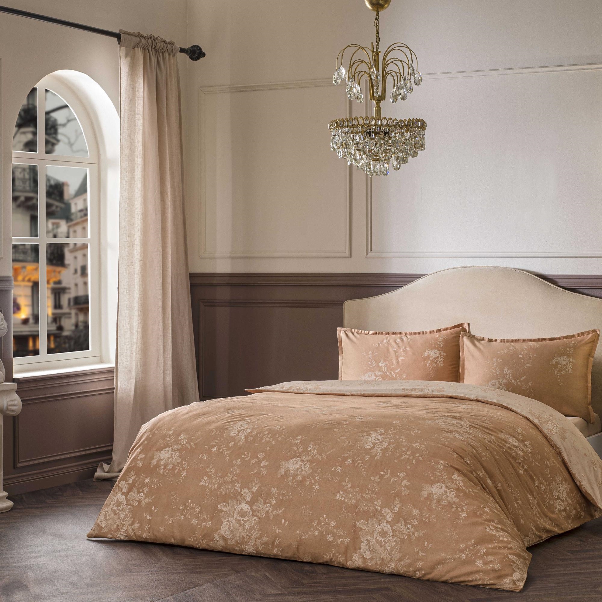 resm Linens Allday Preau Pamuk Saten Çift Kişilik Nevresim Takımı Somon