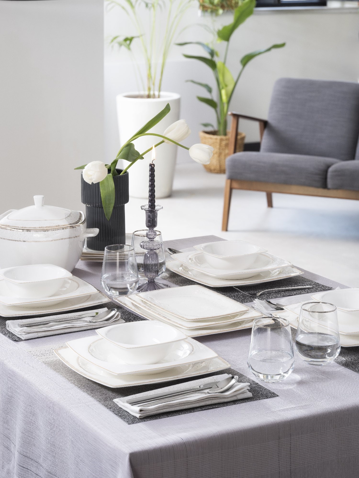 resm Pierre Cardin Noura 60 Parça Yemek Takımı