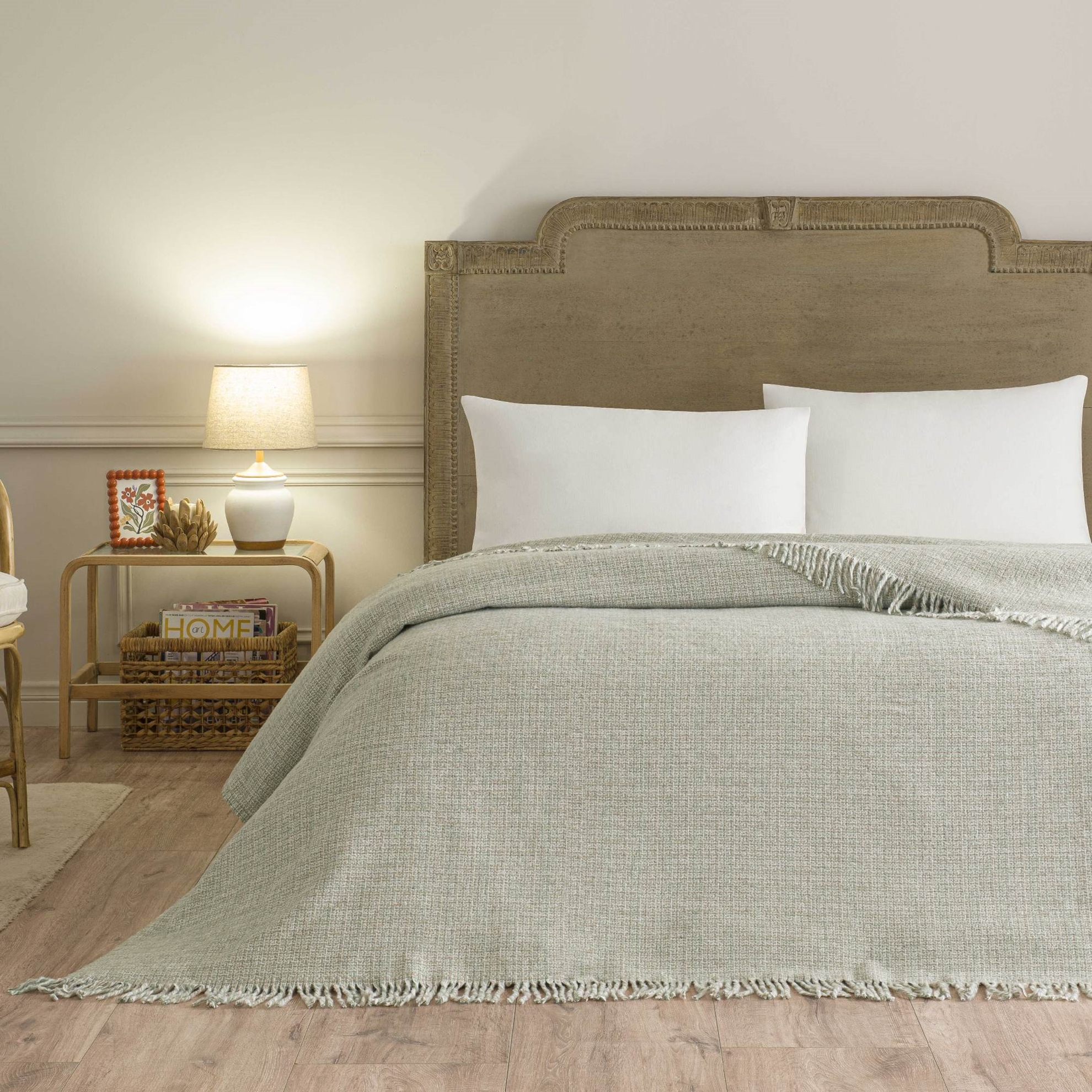 resm Linens Amorie Çift Kişilik Yeşil Battaniye