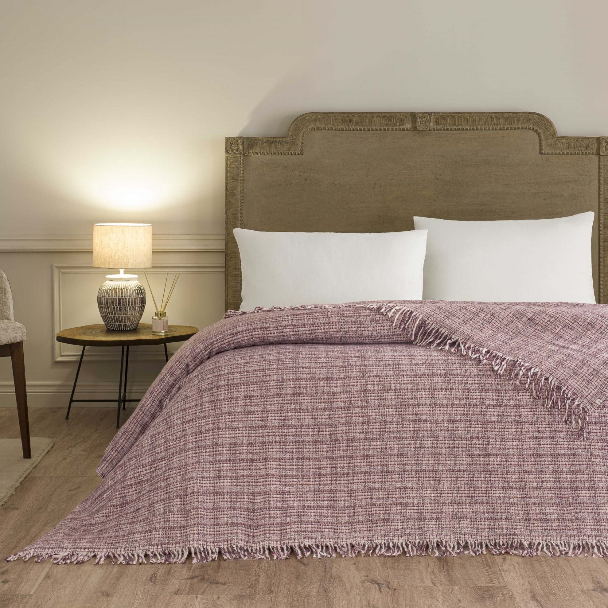 resm Linens Amorie Çift Kişilik Pembe Battaniye