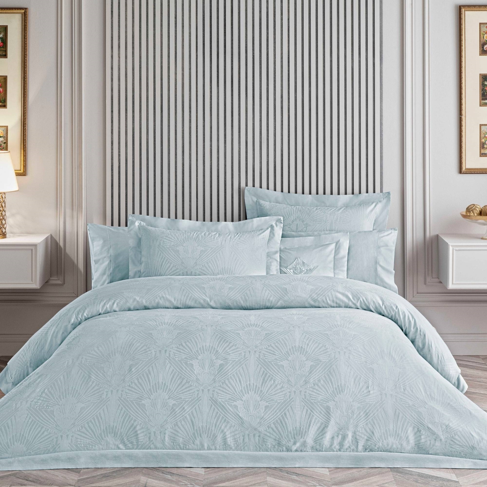 resm Valeron Salvia Jakar King Nevresim Takımı Mavi