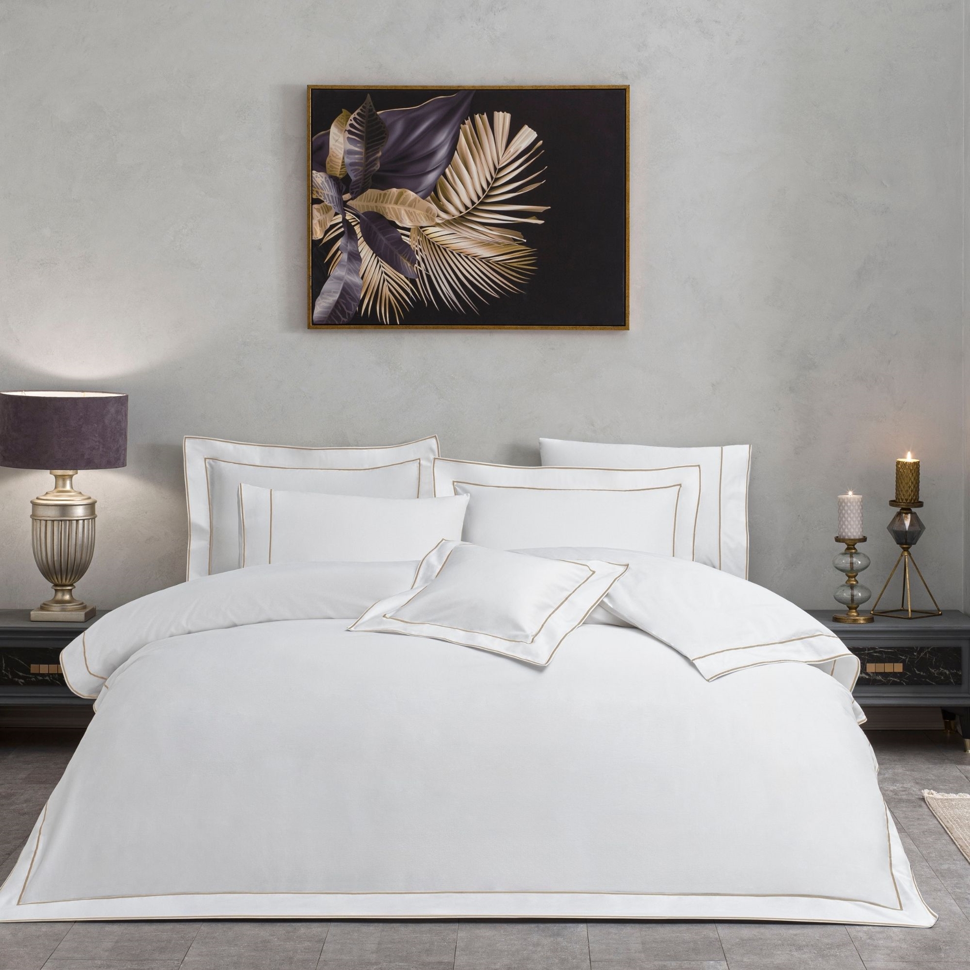 resm Valeron Duo Saten King Nevresim Takımı Camel