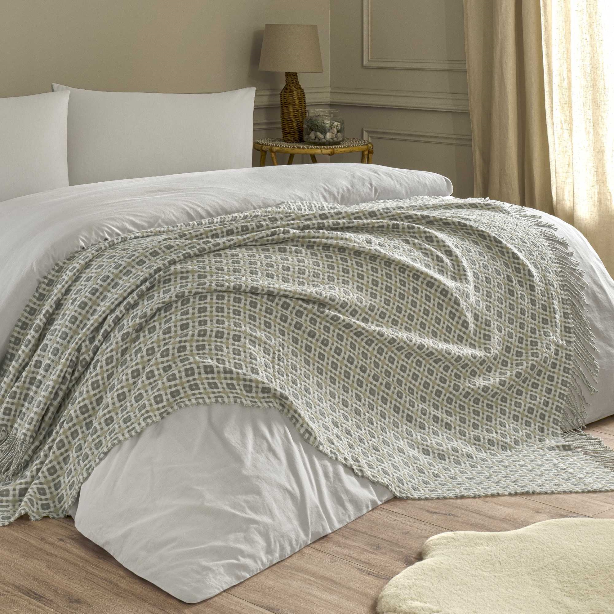 resm Linens Caline Throw / Tv Battaniyesi Gri Tek Kişilik