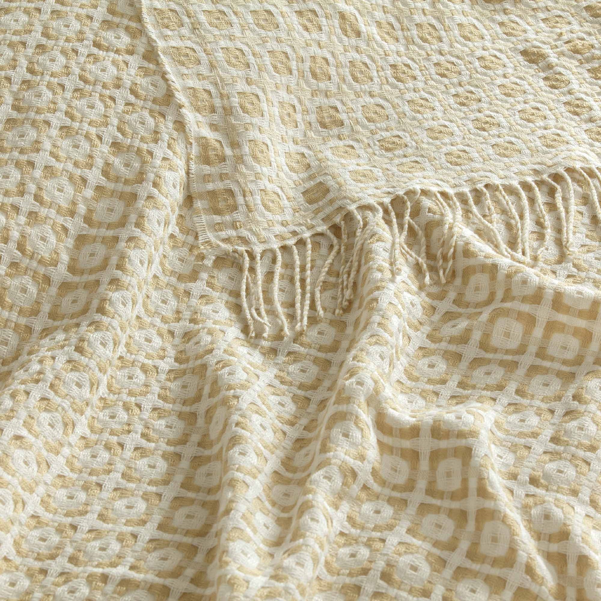 resm Linens Caline Throw / Tv Battaniyesi Bej Tek Kişilik