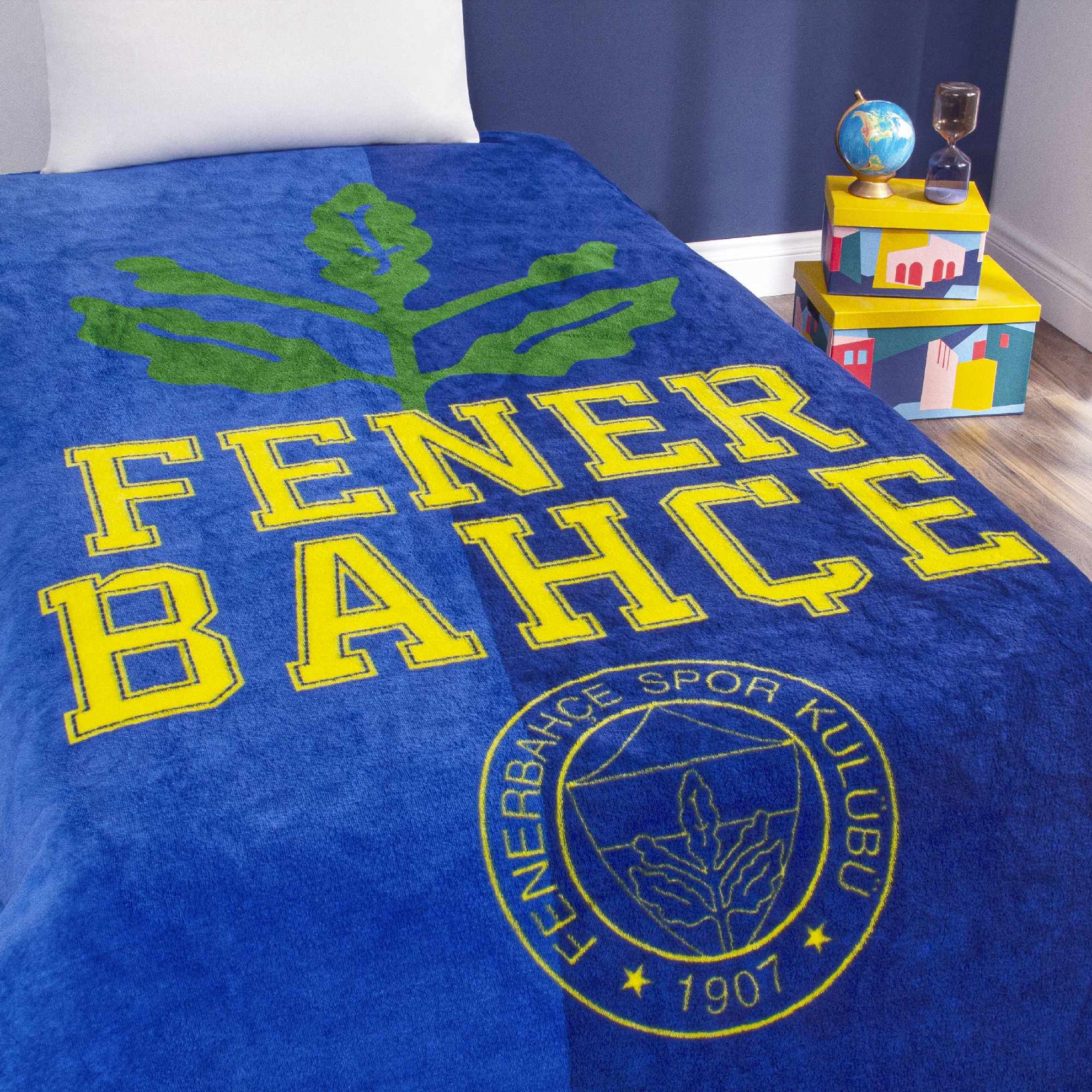 resm Lisanslı Fenerbahçe Palamut Logo Tek Kişilik Battaniye