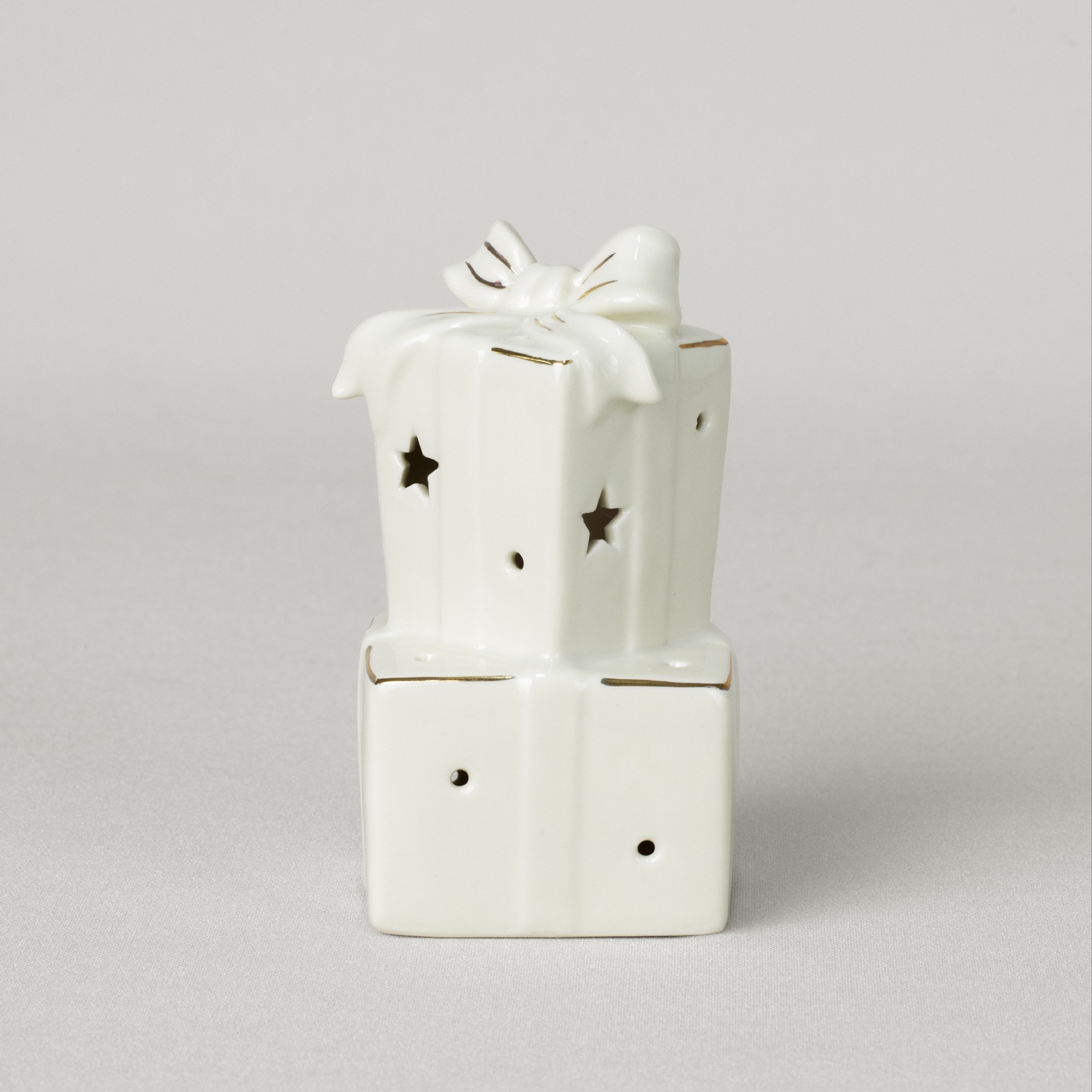 resm Linens Gift Box 7x7x13 cm Ledli Dekor Ekru