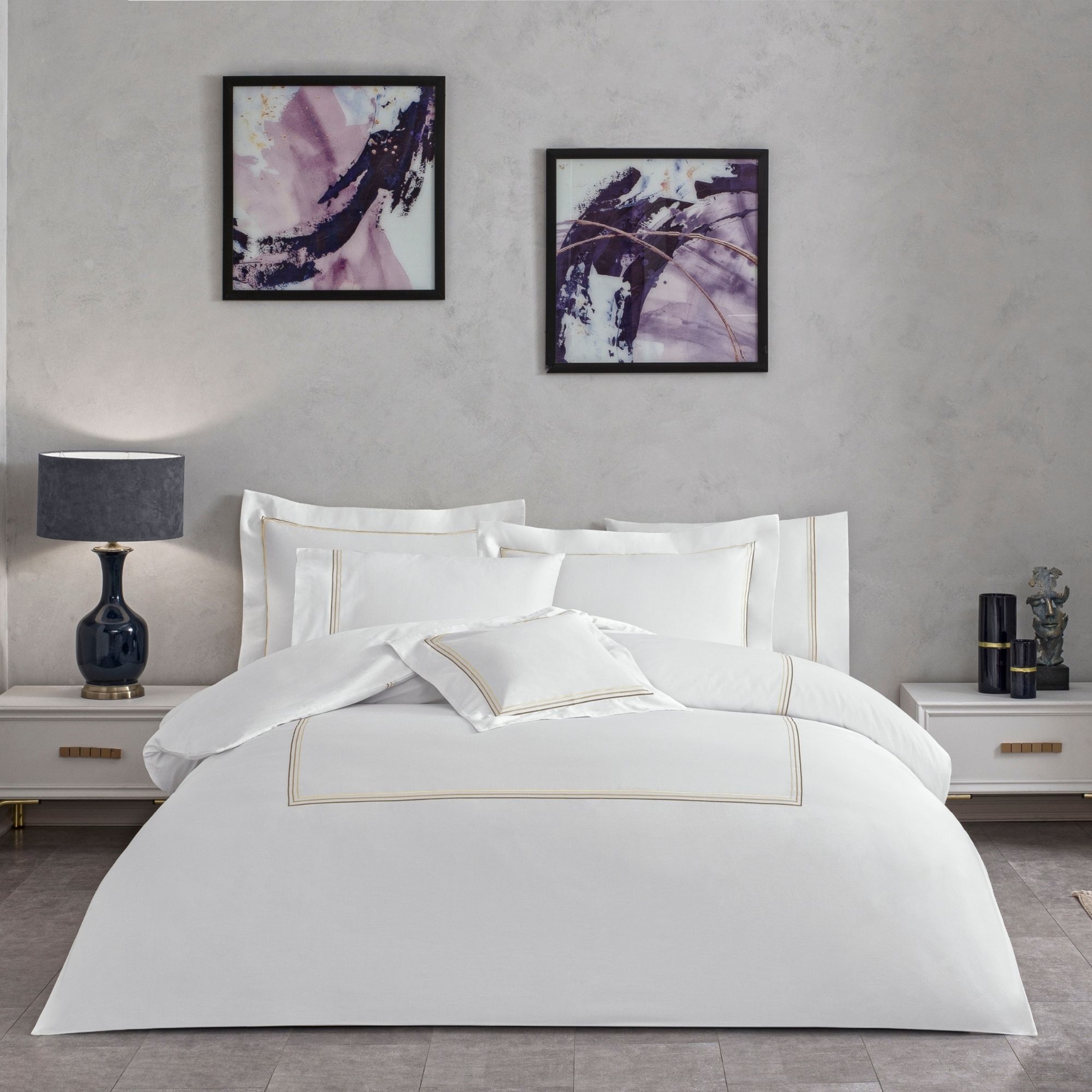 resm Valeron Trio Saten King Nevresim Takımı Camel