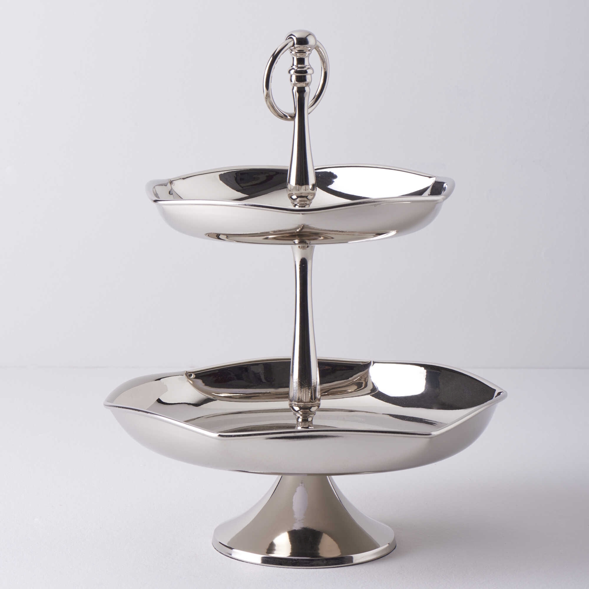 resm Linens Wawe 21x27x34 cm 2 Katlı Servis Gümüş