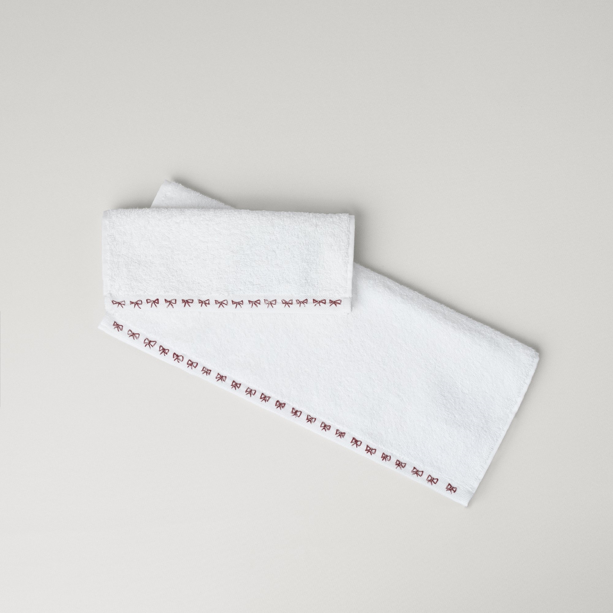 resm Linens Ribbon Pamuk 30x45 Cm El Havlusu Beyaz