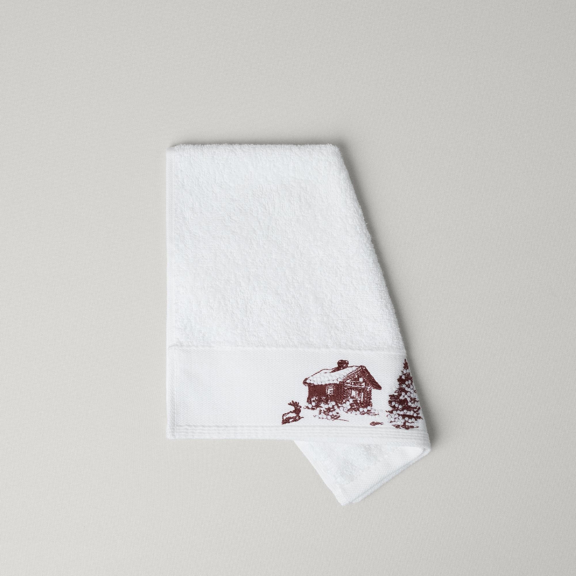 resm Linens Chalet Pamuk 30x45 Cm El Havlusu Beyaz