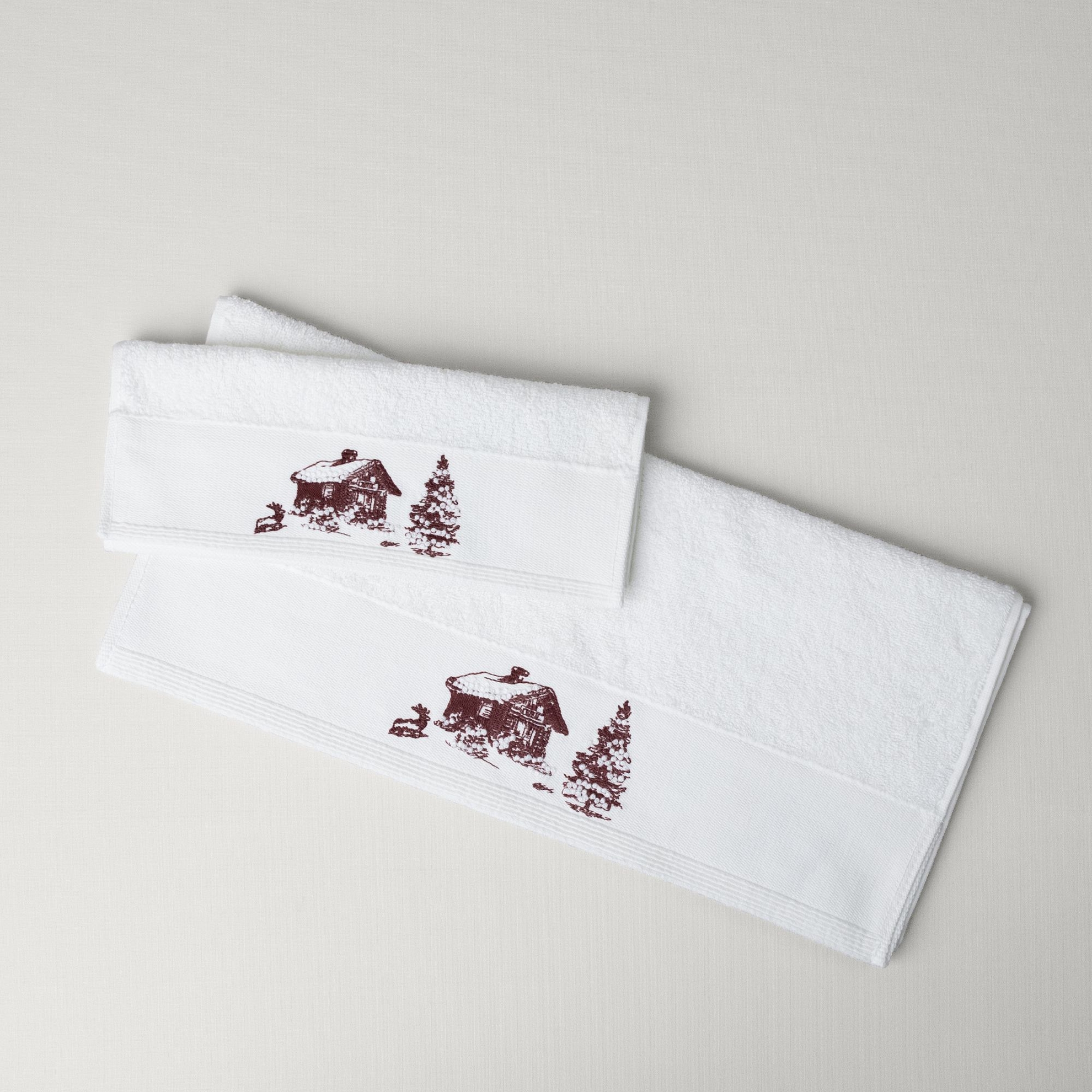 resm Linens Chalet Pamuk 30x45 Cm El Havlusu Beyaz