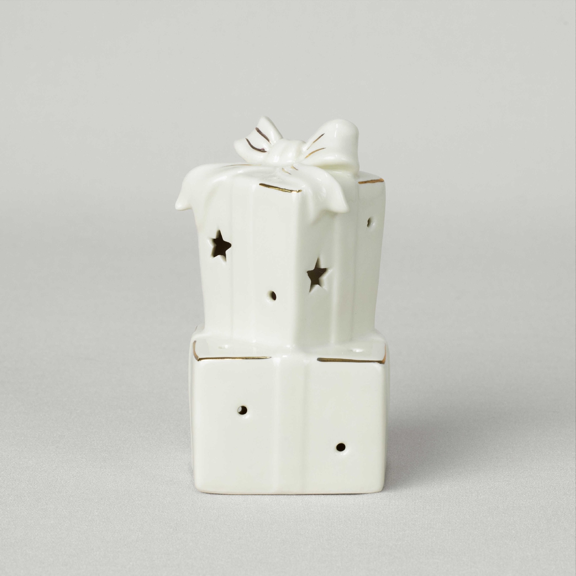 resm Linens Gift Box 7x7x13 cm Ledli Dekor Ekru