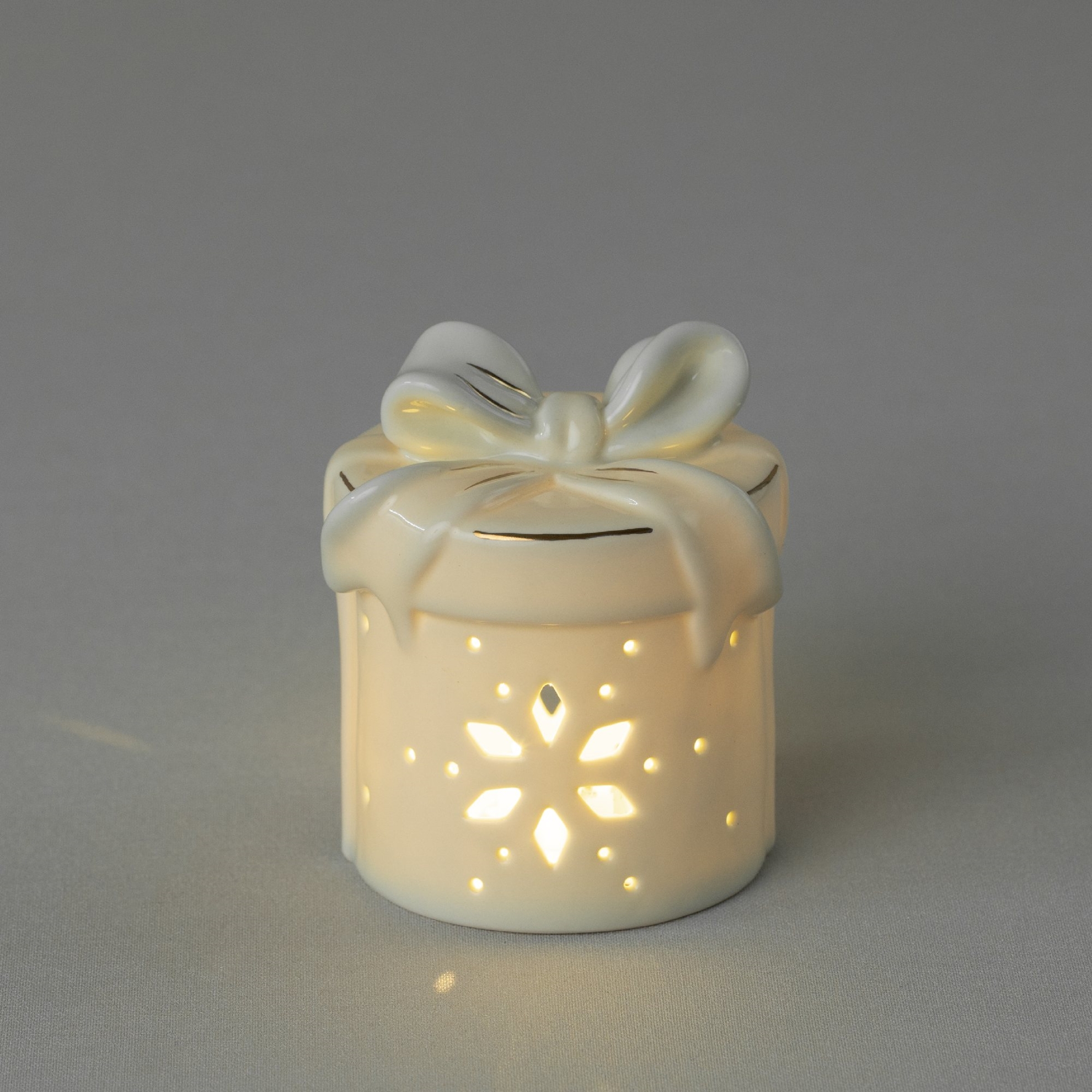 resm Linens Gift Roller 9x8x11 cm Ledli Dekor Ekru