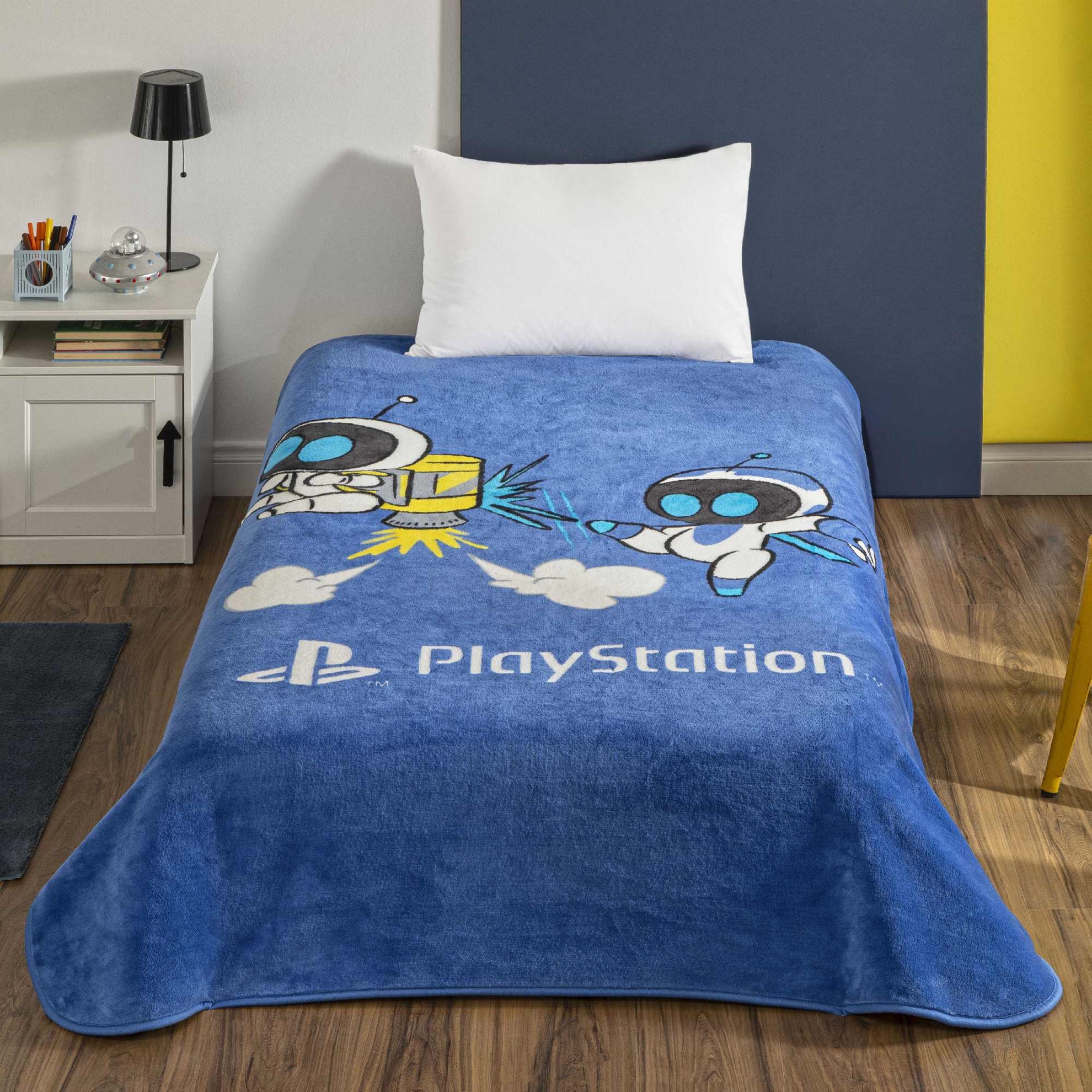 resm Lisanslı Playstation Astrobot Tek Kişilik Battaniye