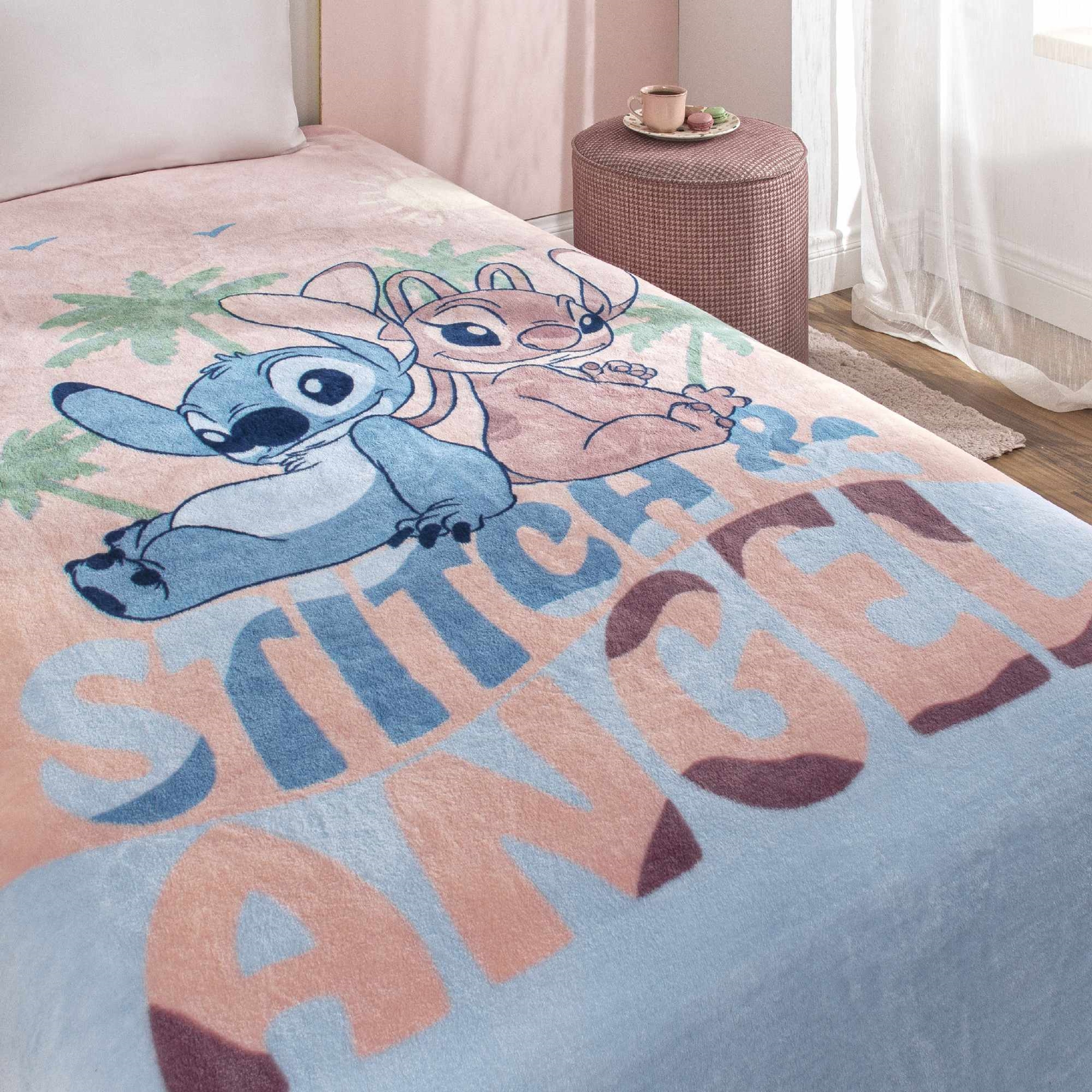 resm Lisanslı Disney Lilo&Stitch Aloha Tek Kişilik Battaniye