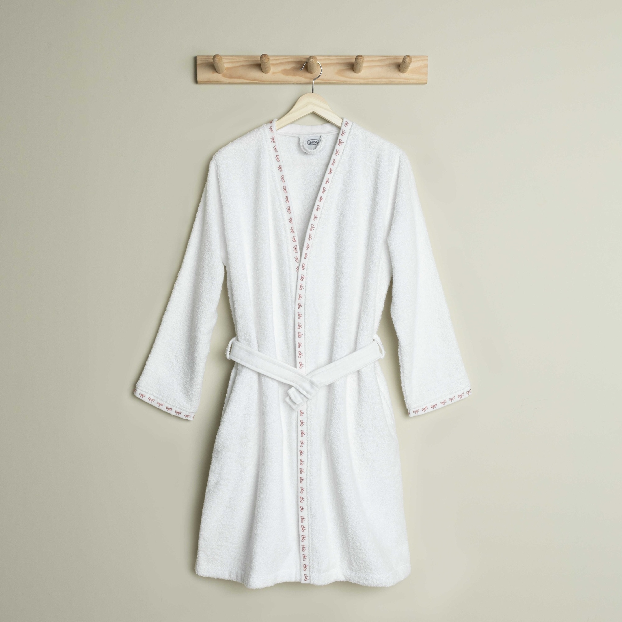 resm Linens Ribbon Pamuk S/M Bornoz Beyaz