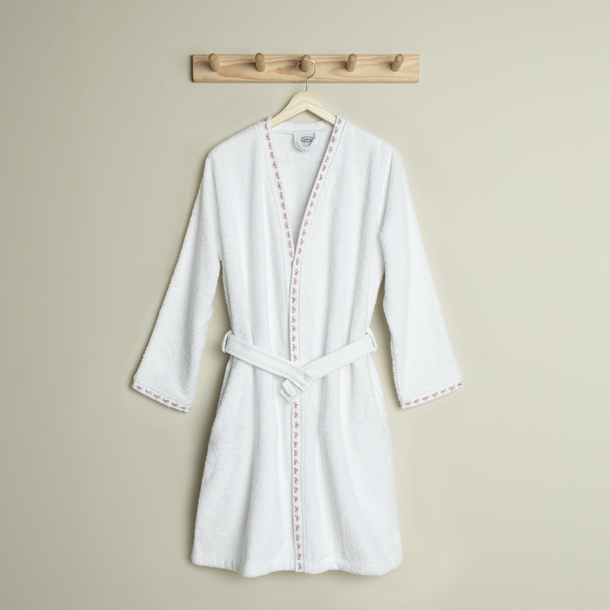 resm Linens Ribbon Pamuk M/L Bornoz Beyaz