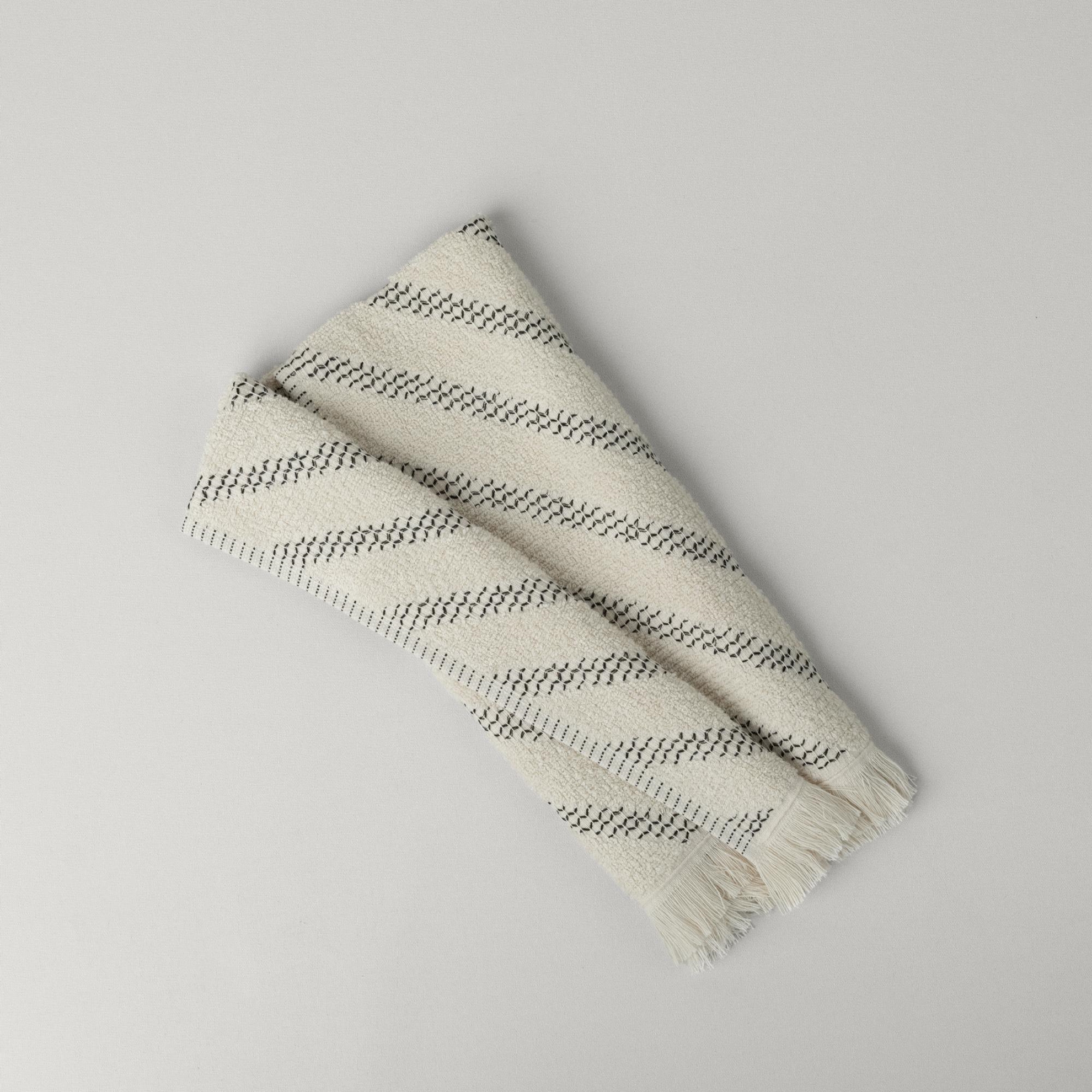 resm Linens Pentagon 40x60 cm Kurulama Bezi Natural-Siyah