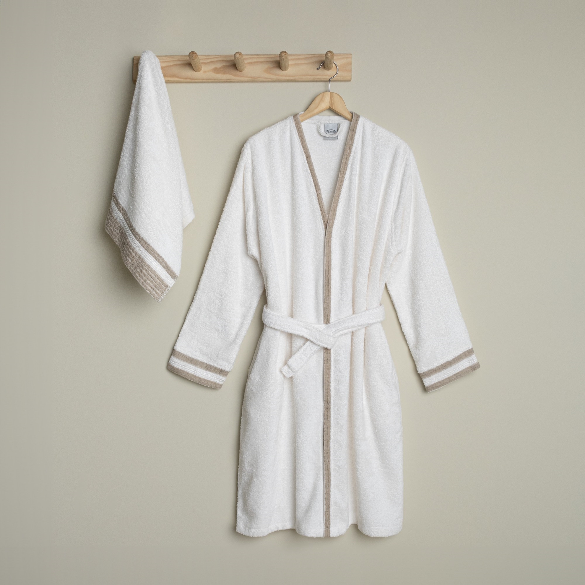 resm Linens Vesso Bambu M/L Bornoz Seti Ekru